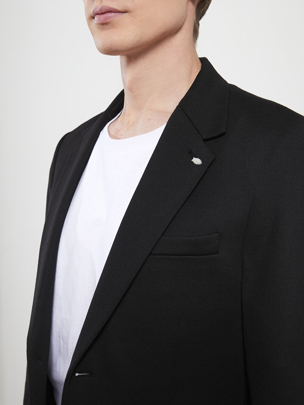 Siyah Dar Kalıp Erkek Blazer Ceket-3