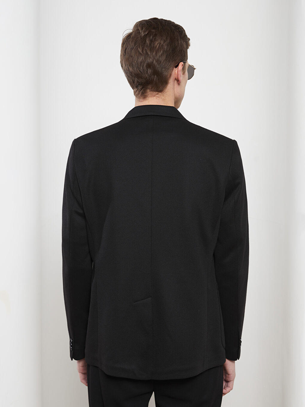 Siyah Dar Kalıp Erkek Blazer Ceket-4