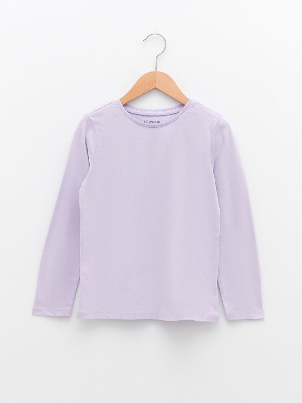 Crew Neck Basic Long Sleeve Cotton Girls T-Shirt 2-Pack-1