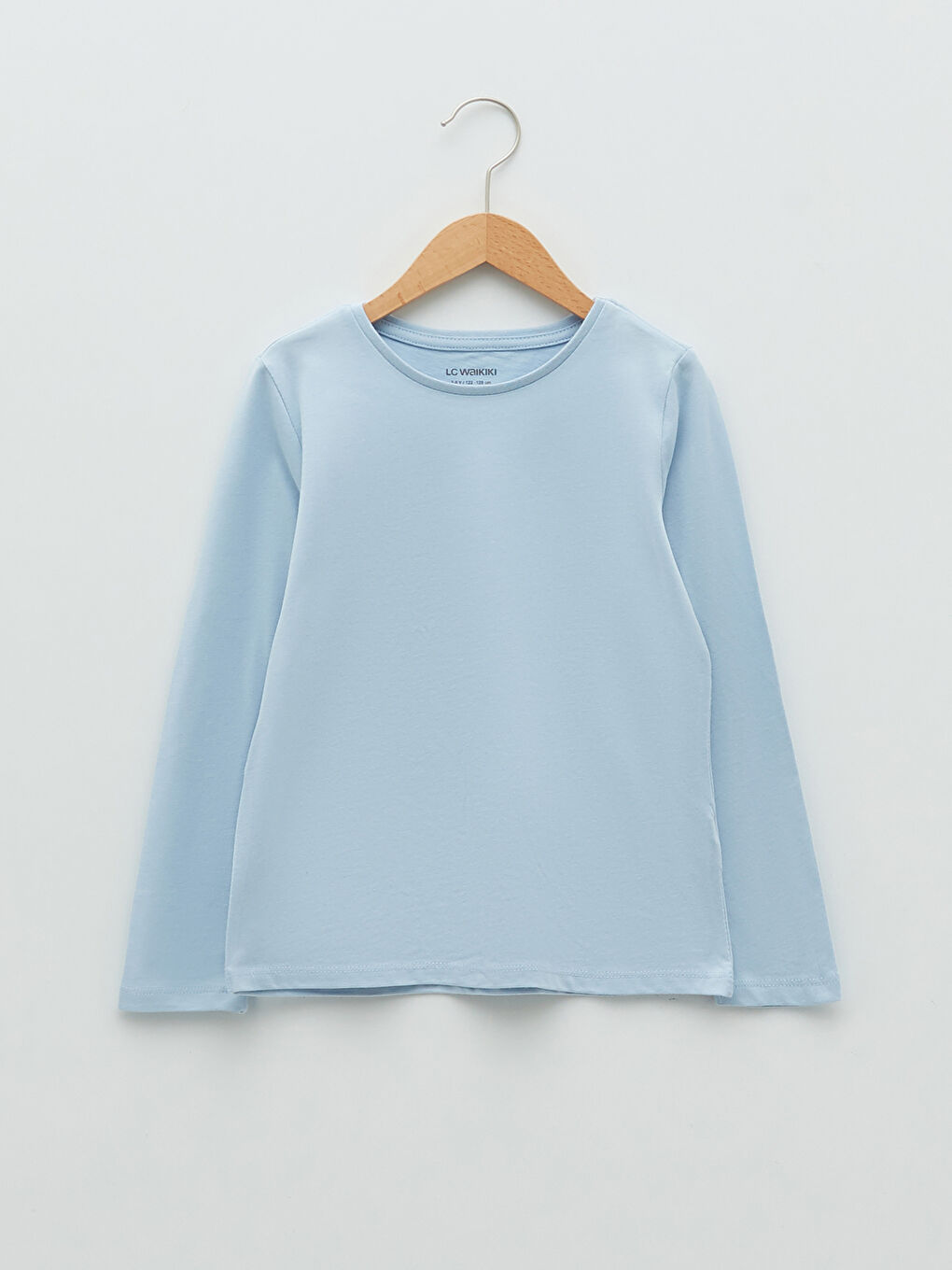 Crew Neck Basic Long Sleeve Cotton Girls T-Shirt 2-Pack-3