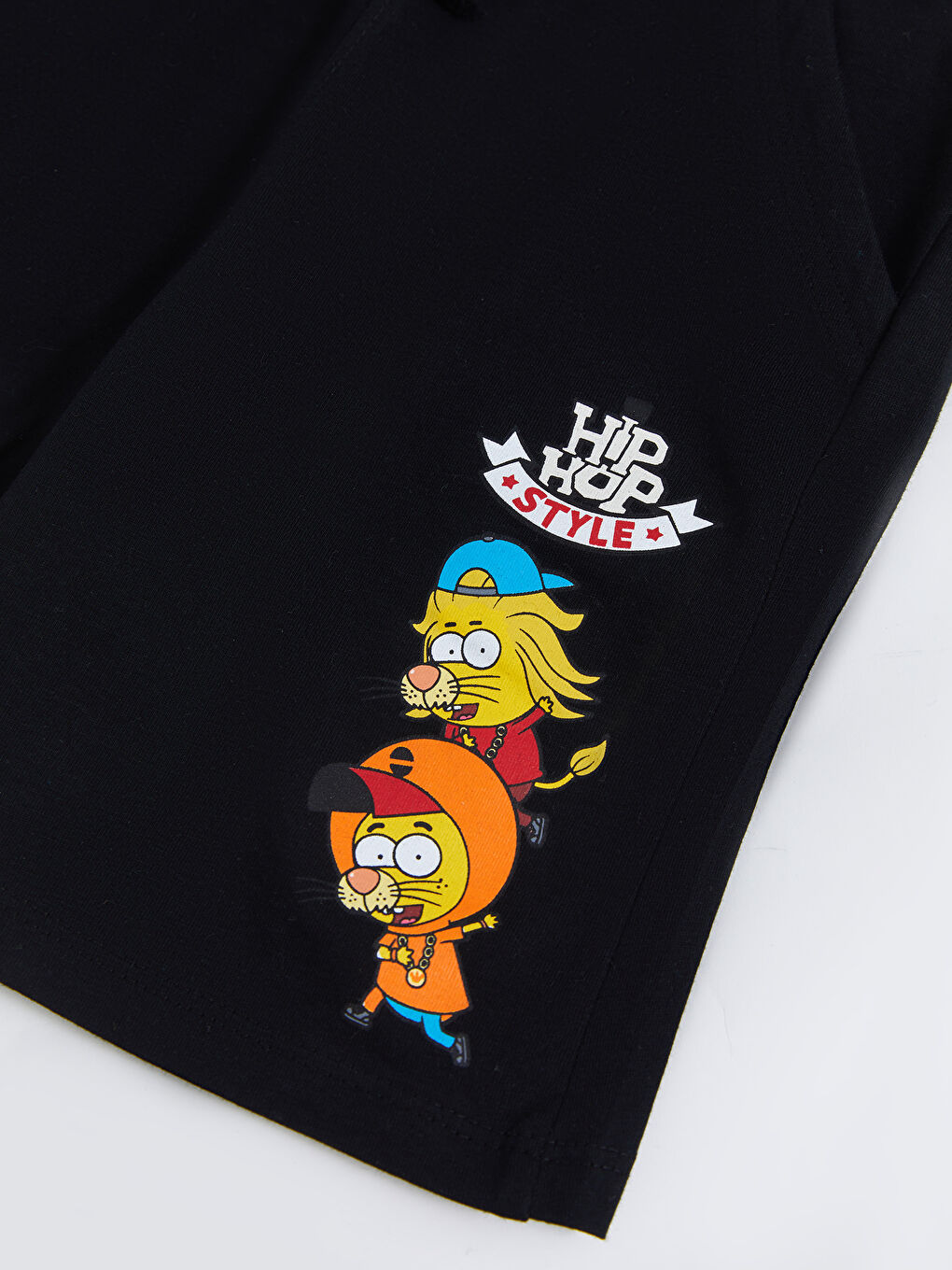 Siyah Beli Lastikli Kral Şakir Baskılı Erkek Çocuk Şort-2