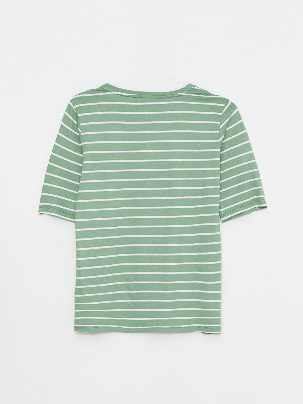 Crew Neck Striped Short Sleeve Women's T-Shirt-6