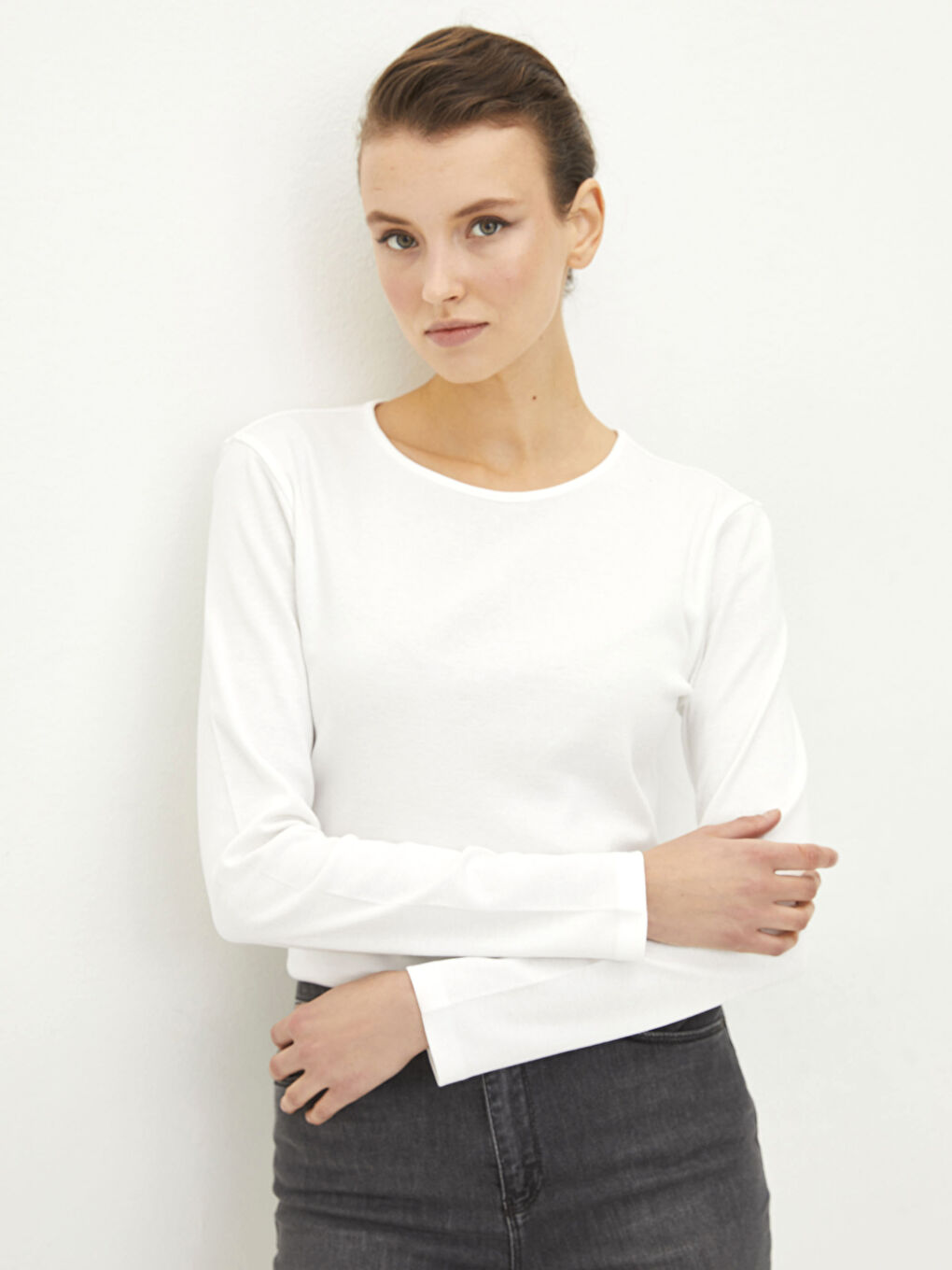 Body pentru Femei cu Guler Rotund