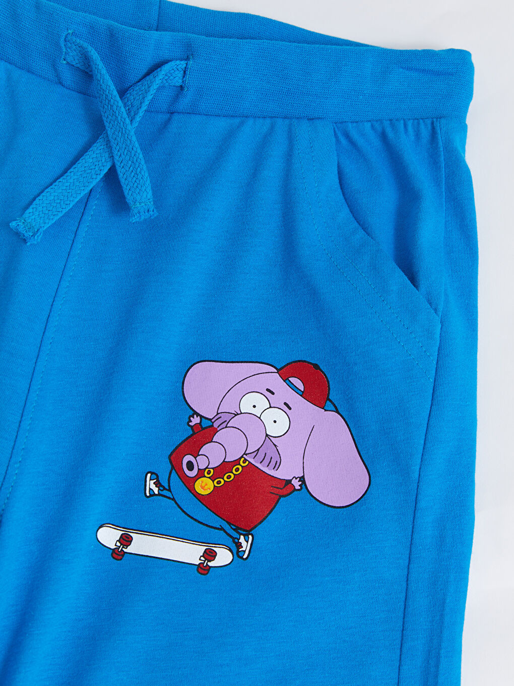 Mavi Beli Lastikli Kral Şakir Baskılı Erkek Çocuk Şort-2