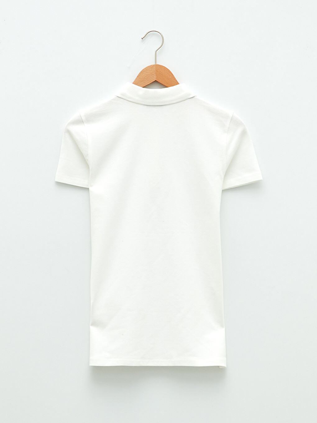 Polo Neck Plain Short Sleeve Women's T-shirt-6
