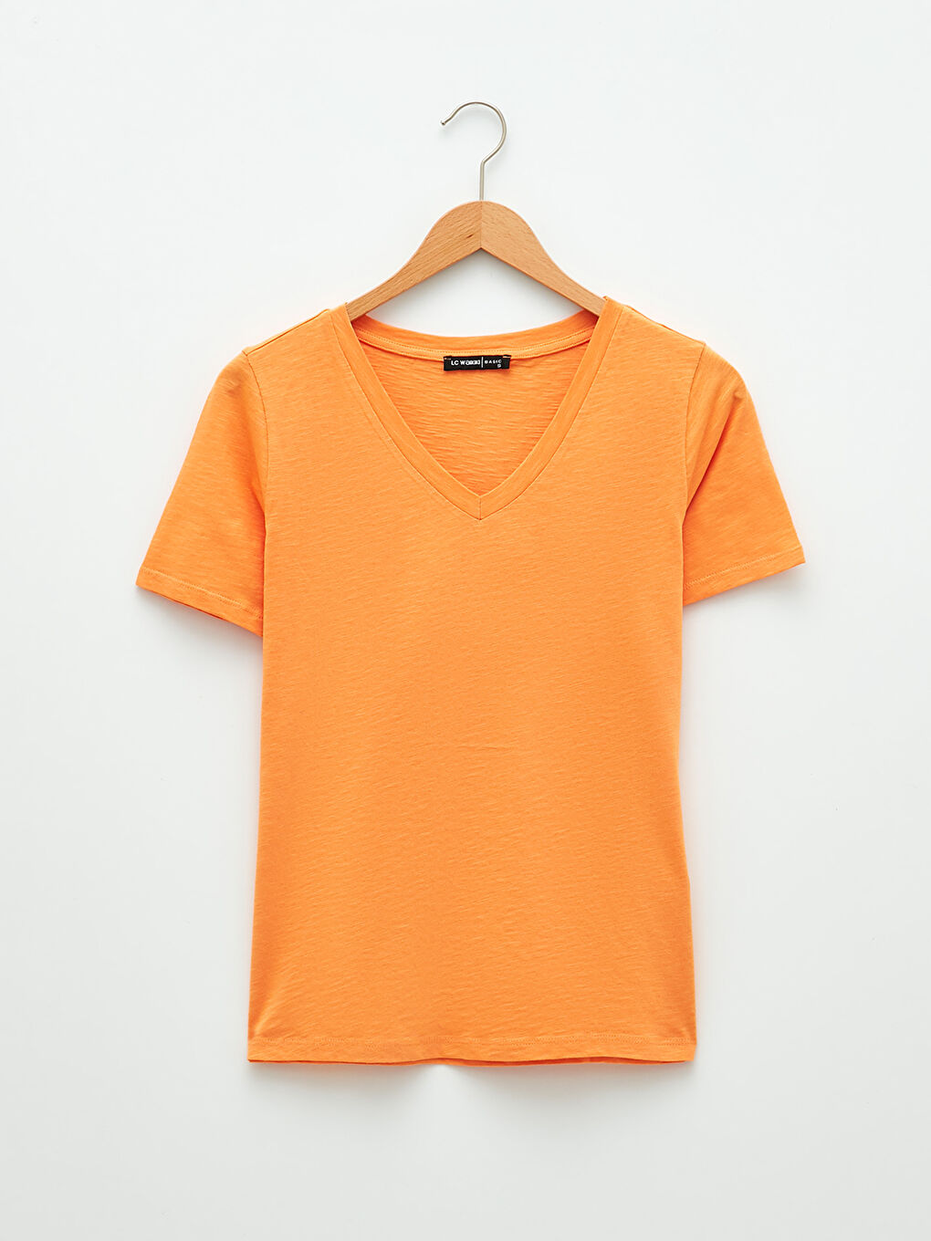 V-neck Straight Short Sleeve Cotton Women's T-Shirt -S2AG57Z8-FK0