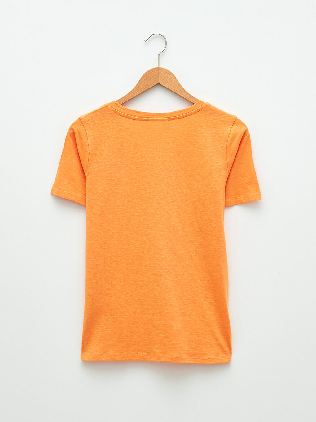 V-neck Straight Short Sleeve Cotton Women's T-Shirt -S2AG57Z8-FK0
