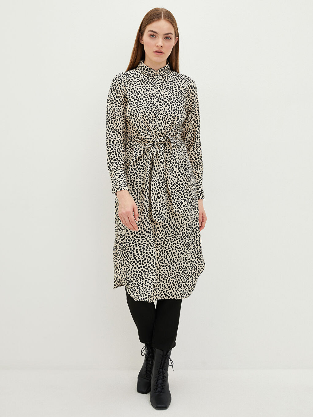 Patterned Women's Shirt Tunic-2