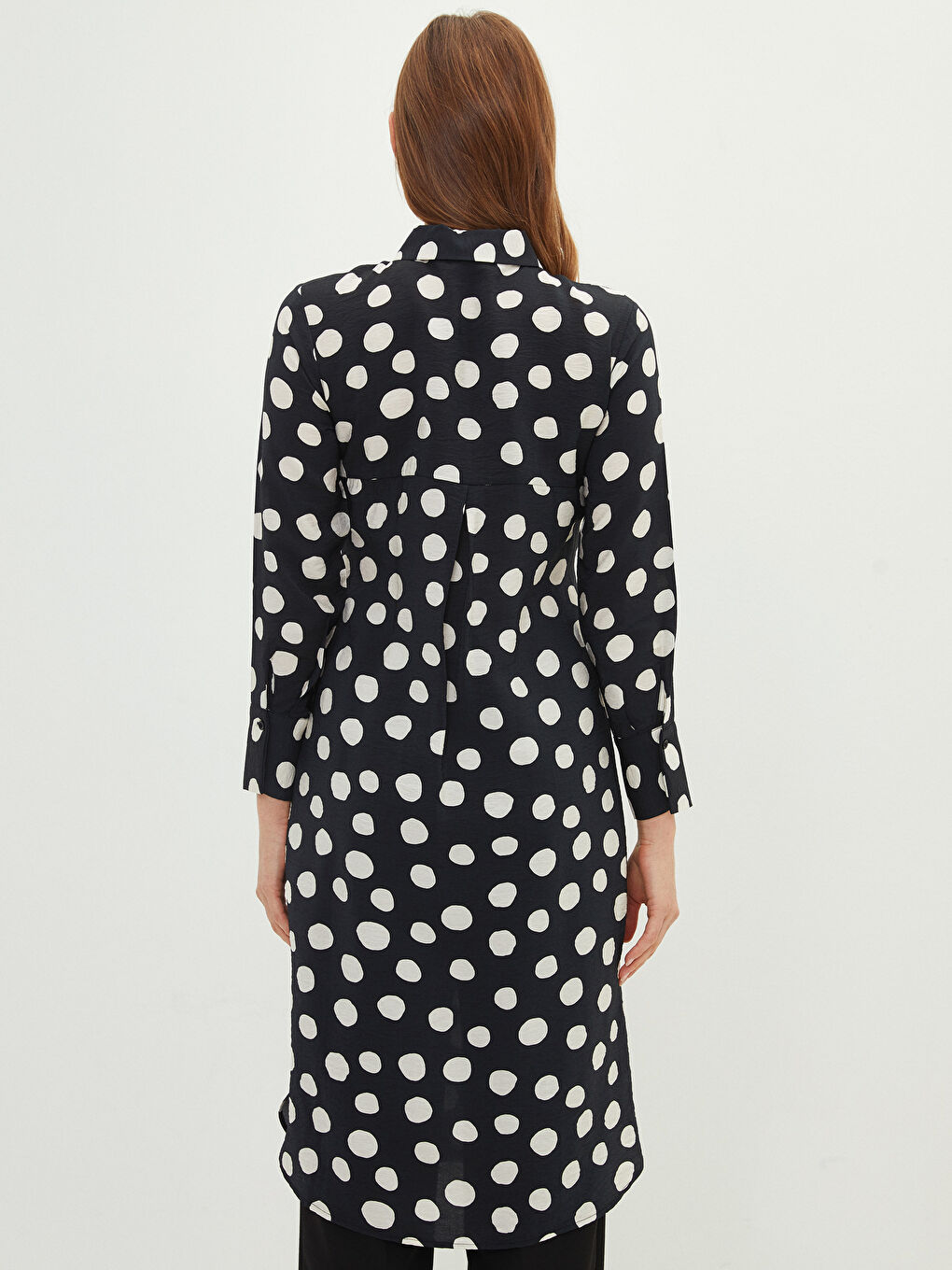 LCW Modest Polka Dot Long Sleeve Women's Shirt Tunic -S2AG68Z8-LQH