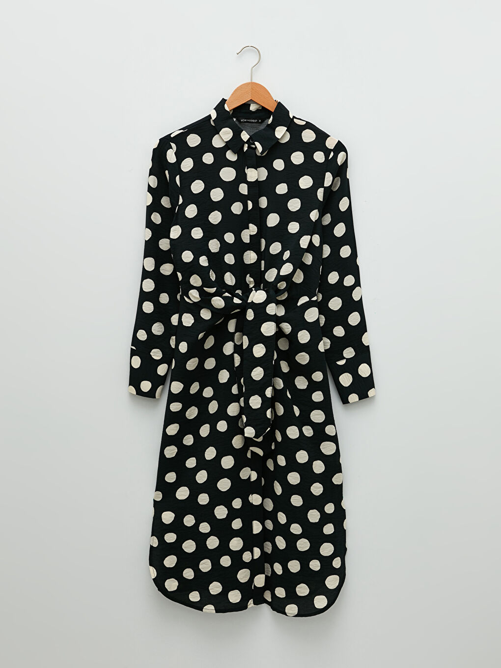 LCW Modest Polka Dot Long Sleeve Women's Shirt Tunic -S2AG68Z8-LQH