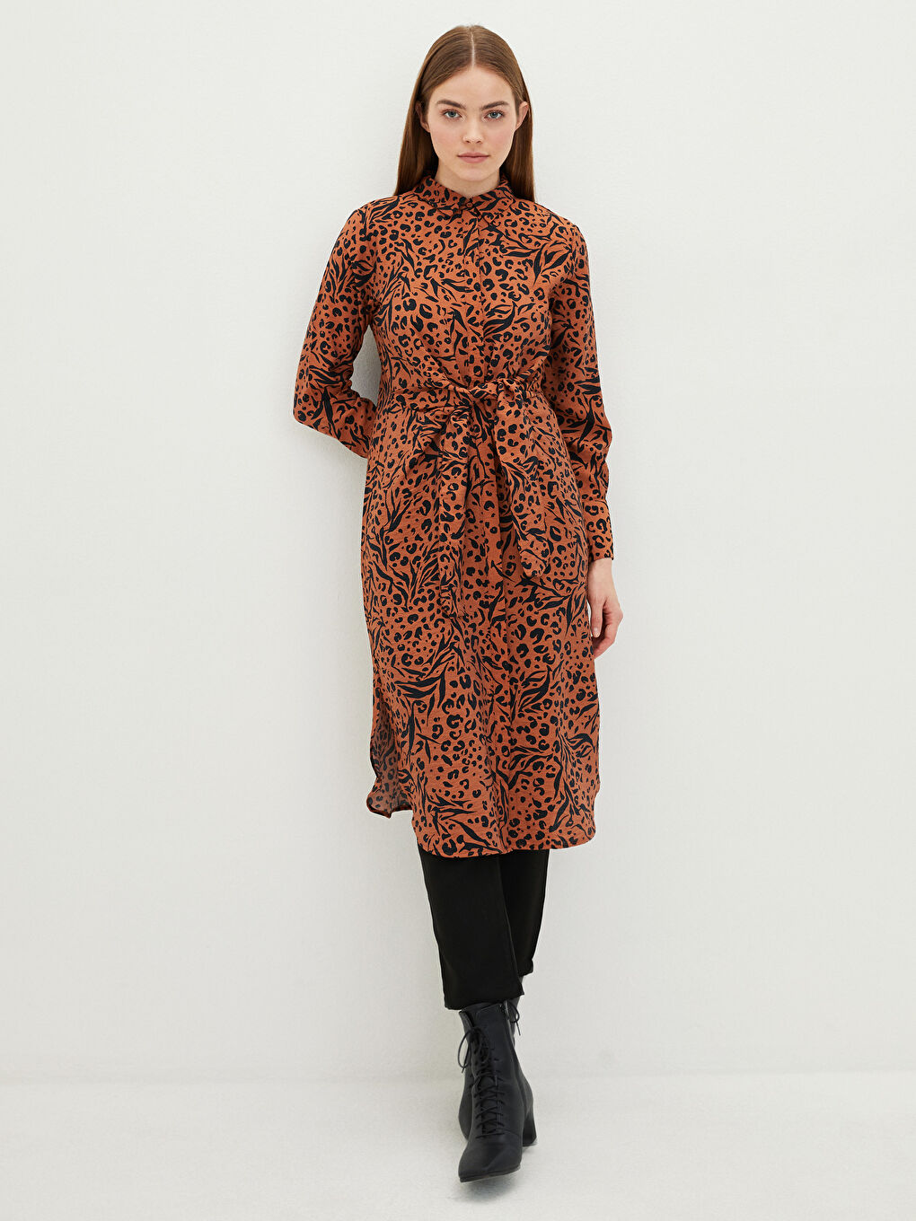 Patterned Women's Shirt Tunic-2