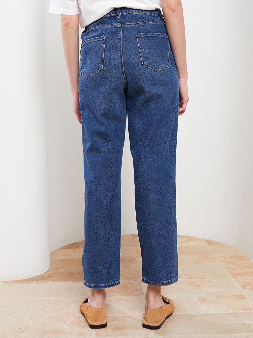 Elastic Waist Mercury Skinny Fit Women's Jean Pants with Pocket Detail-7