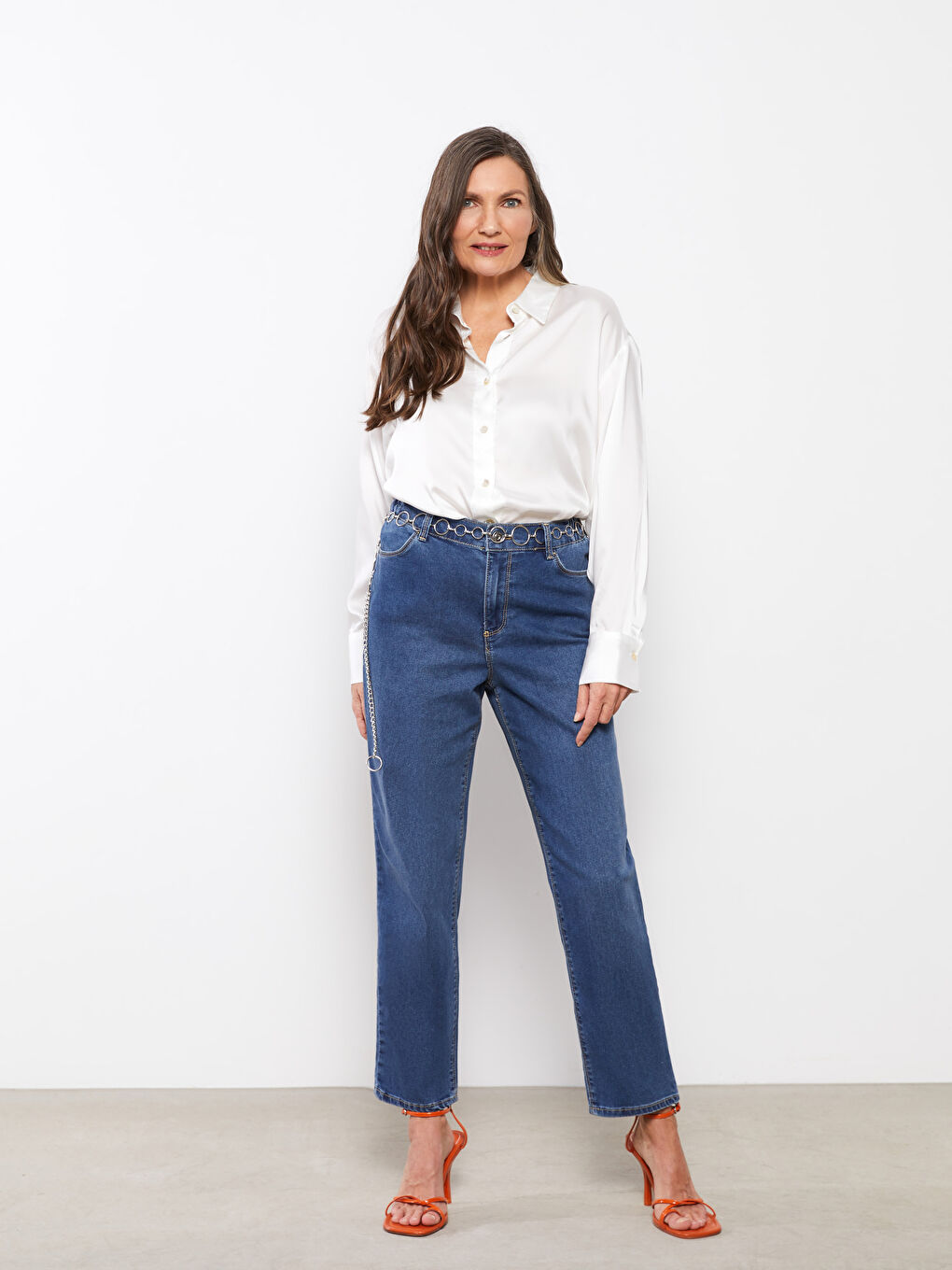 Elastic Waist Mercury Skinny Fit Women's Jean Pants with Pocket Detail-1