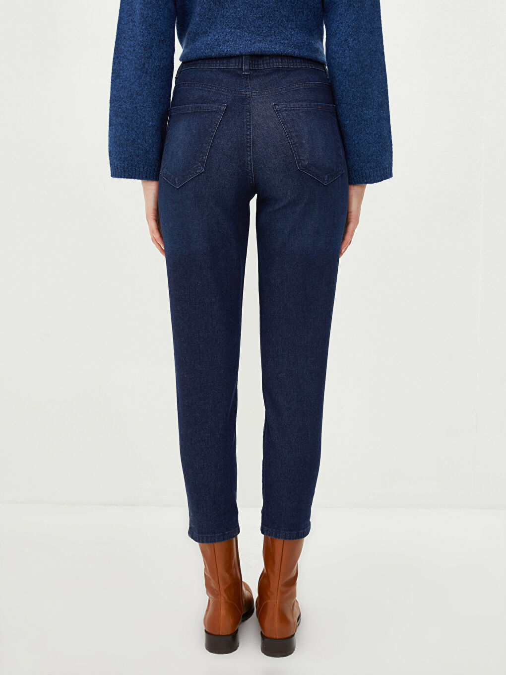 Ženske farmerke visokog struka slim fit-4