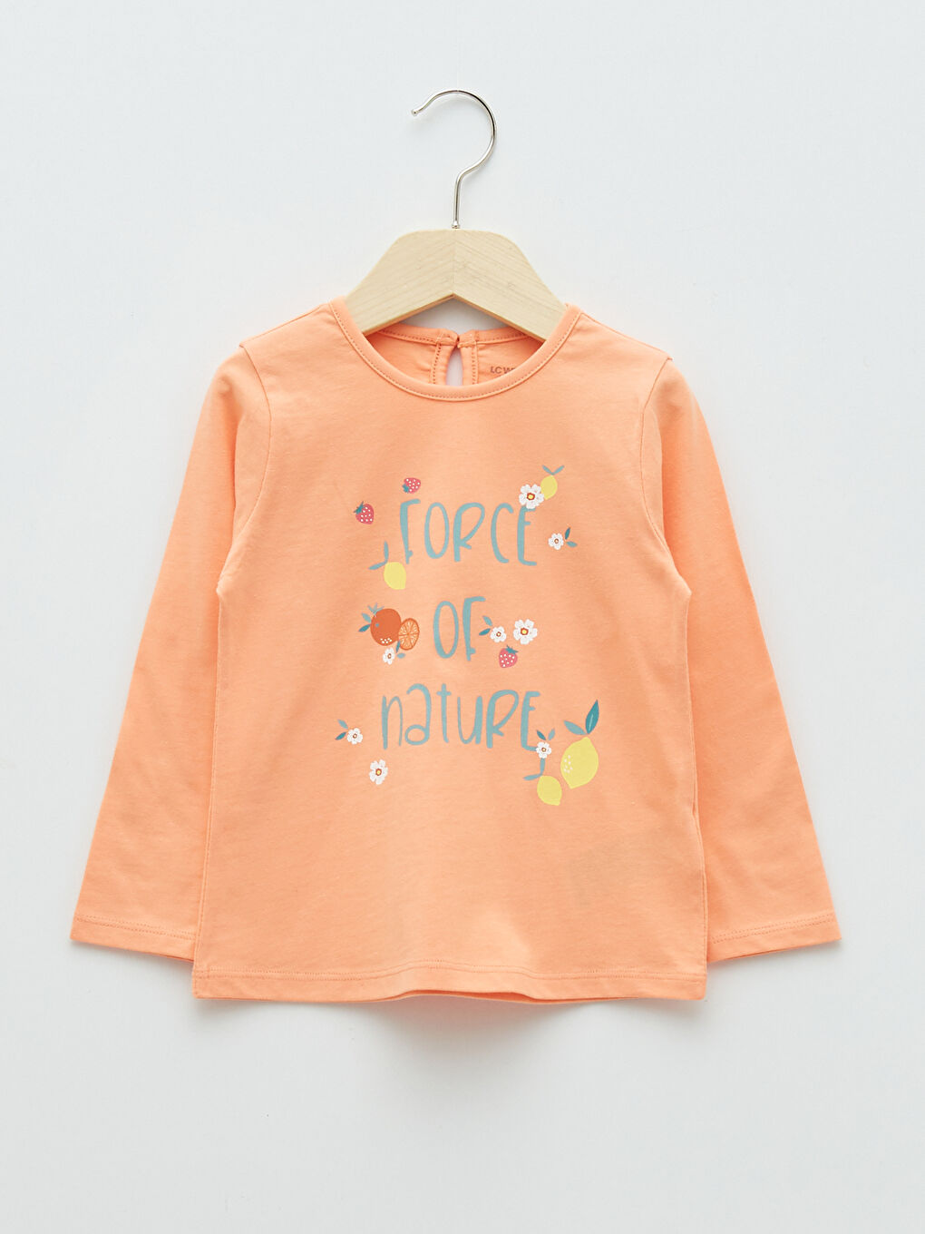 تيشيرت ياقة دائرية كم طويل مطبوع بنات رضع - مجموعة من 2-2