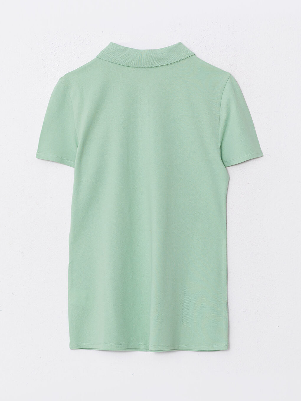 Polo Neck Straight Short Sleeve Cotton Women's T-Shirt-6