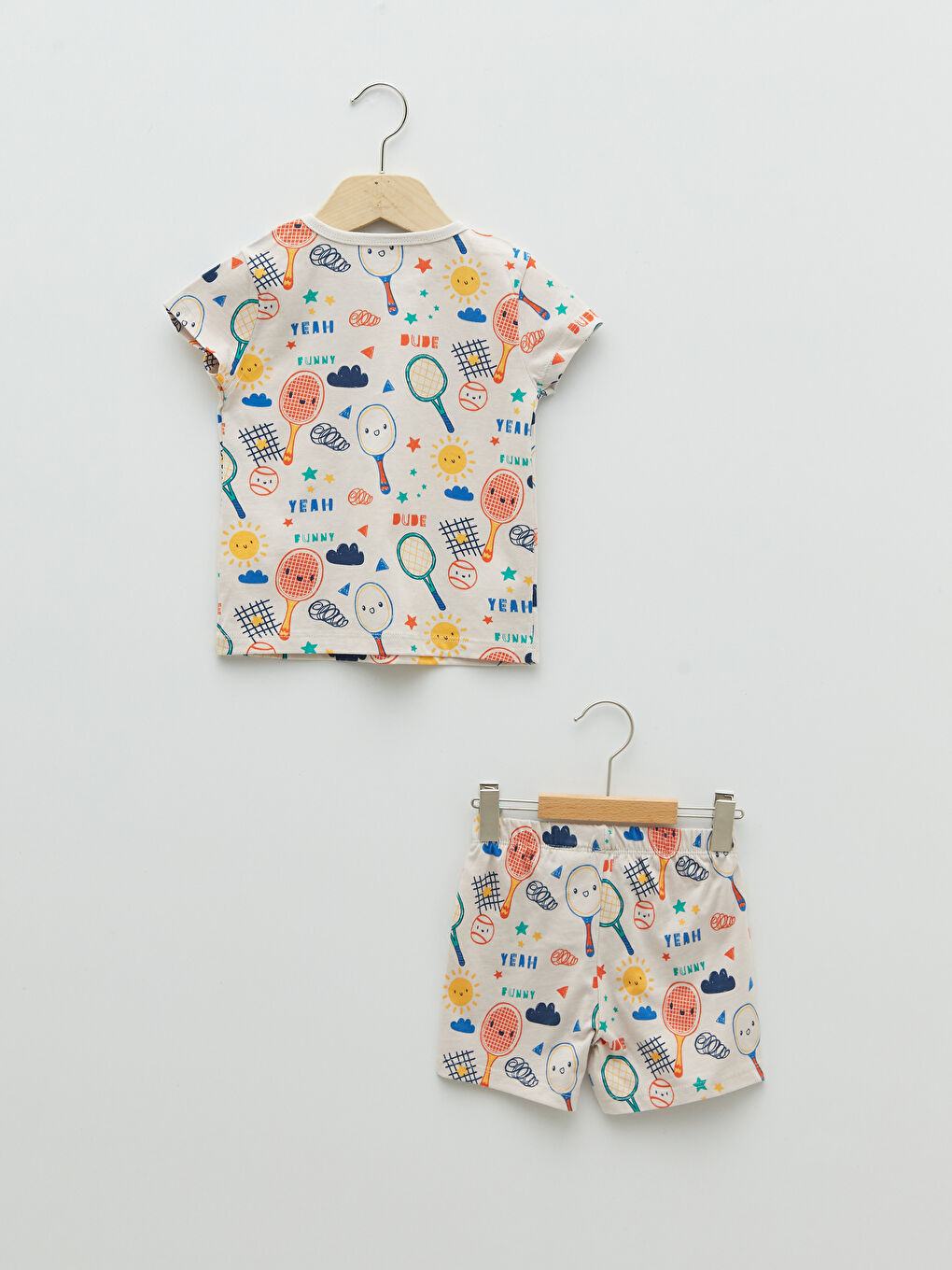 Crew Neck Printed Baby Boy Pajamas Set of 2-5