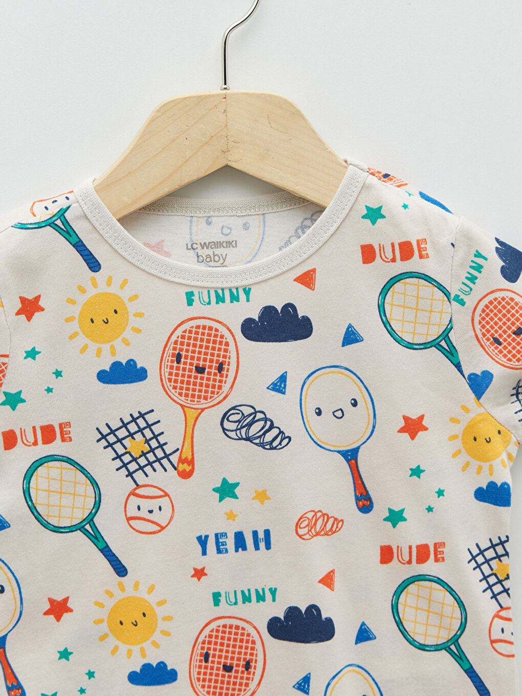 Crew Neck Printed Baby Boy Pajamas Set of 2-6