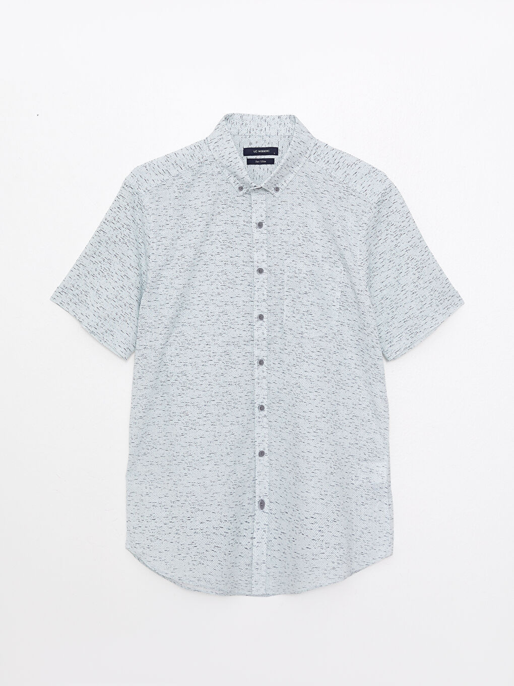 قميص رجالي ضيق بنقشة وأكمام قصيرة للرجال-5