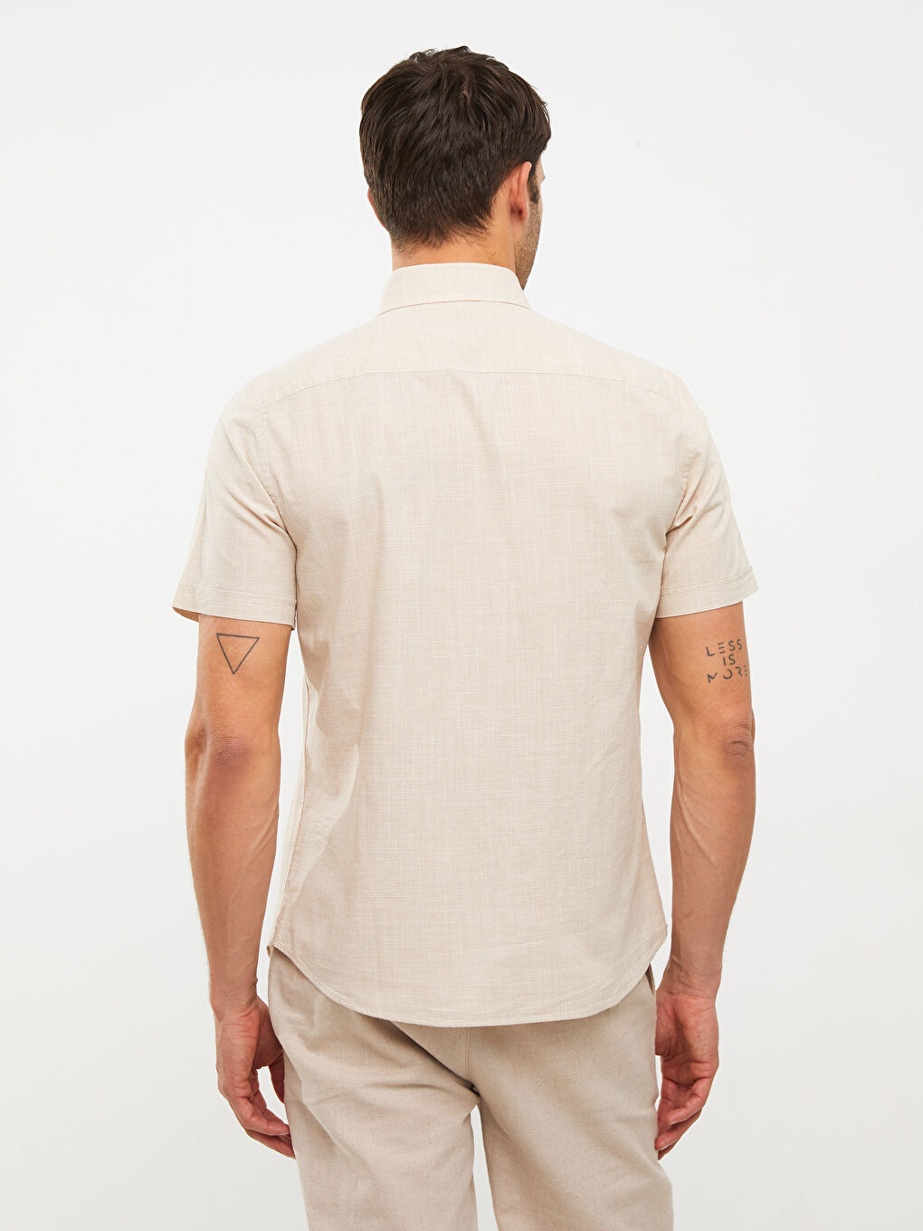 Chemise Écossaise Svelte à Manches Courtes Pour Hommes-4