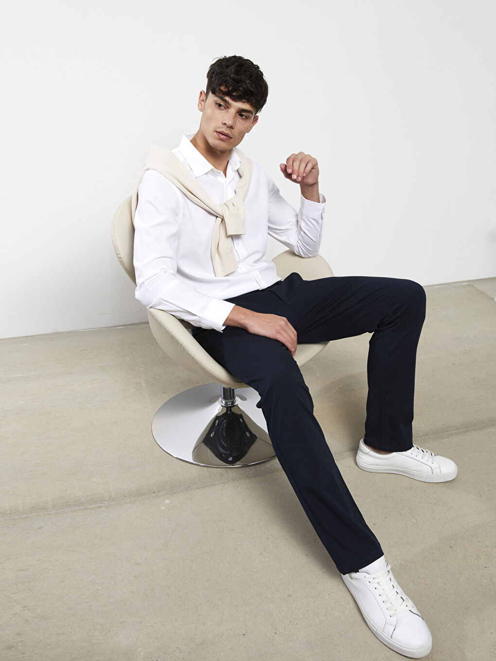 Antrasit Dar Kalıp Gabardin Erkek Chino Pantolon