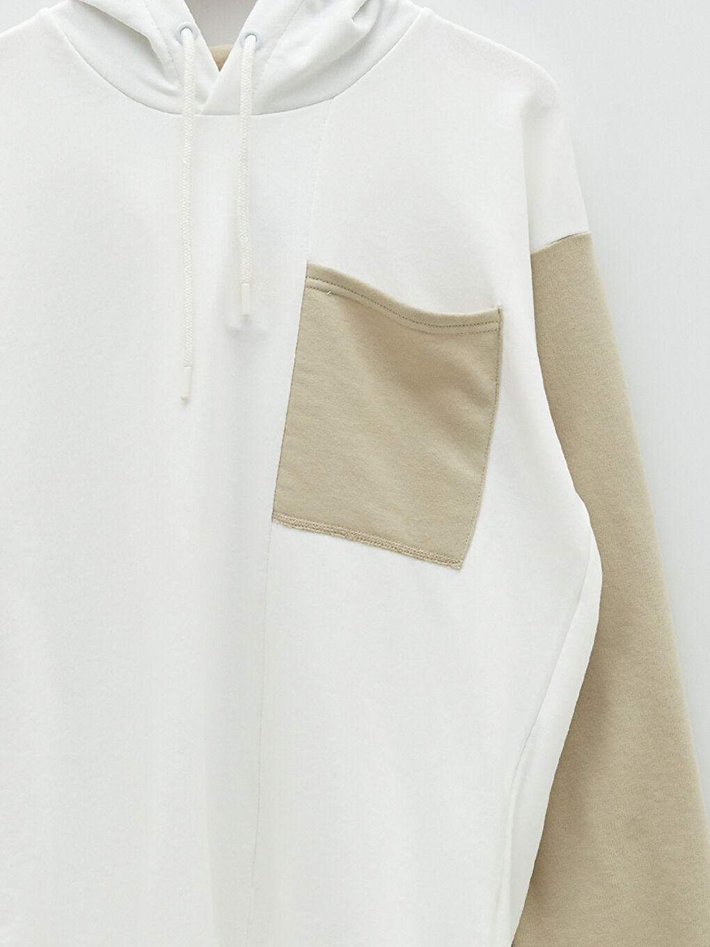 Uzun Kollu Renk Bloklu Erkek Hoodie-7