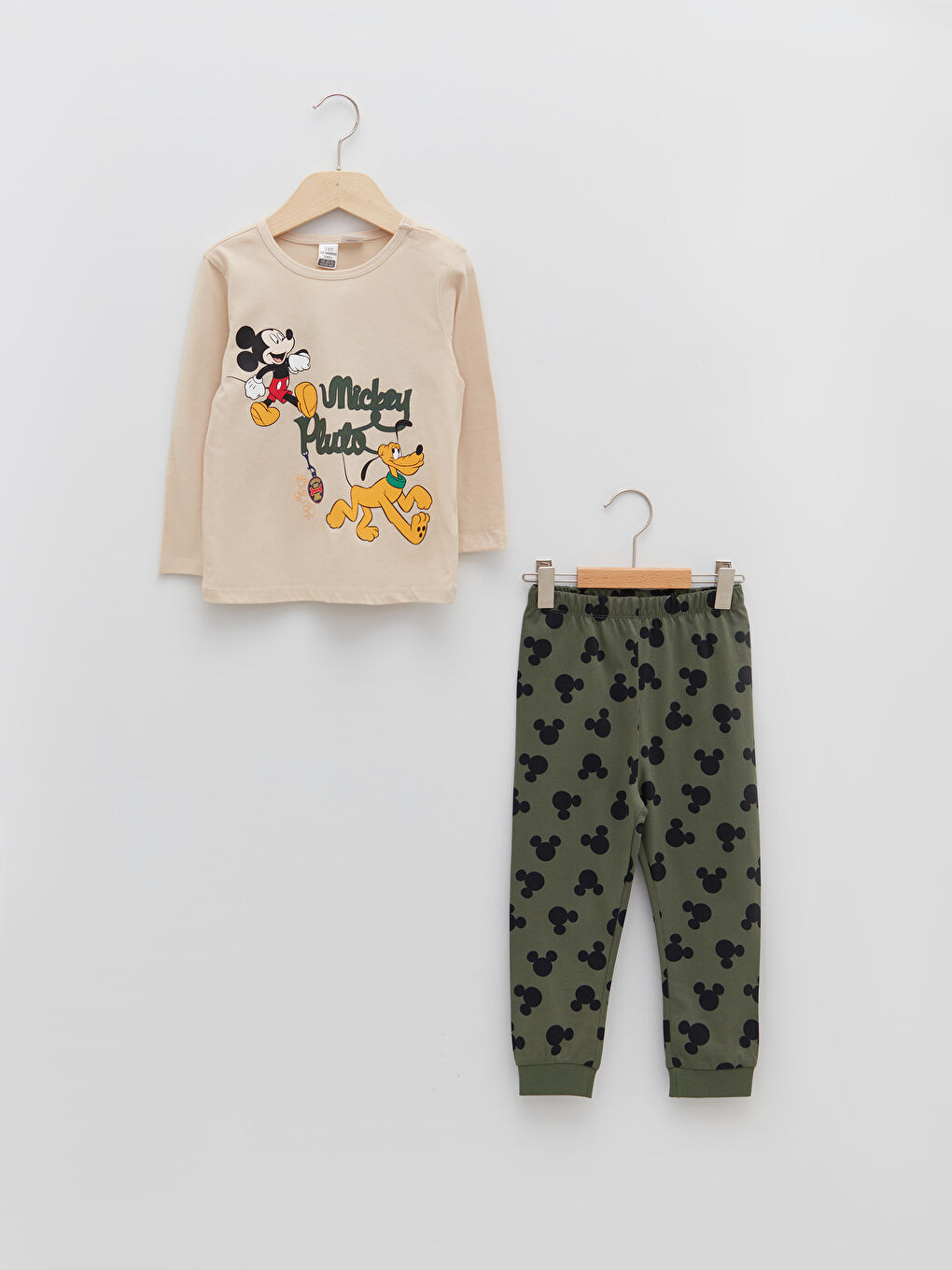 Ensemble de pyjama bébé garçon en coton imprimé Disney à manches longues col rond-1