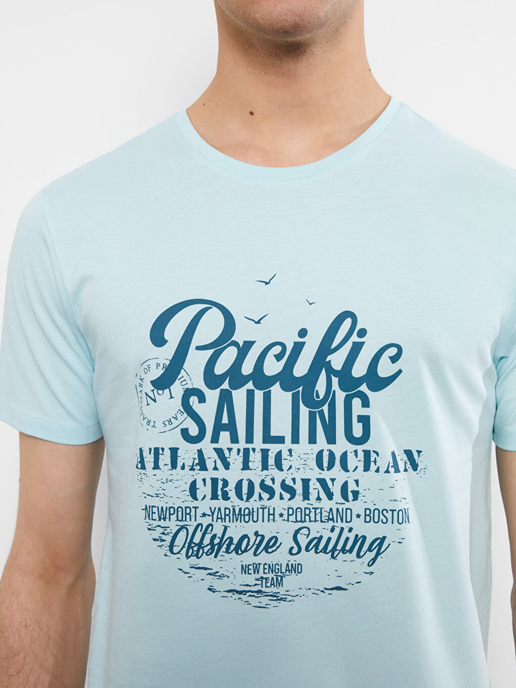 Crew Neck Short Sleeve Printed Combed Cotton Men's T-shirt-2