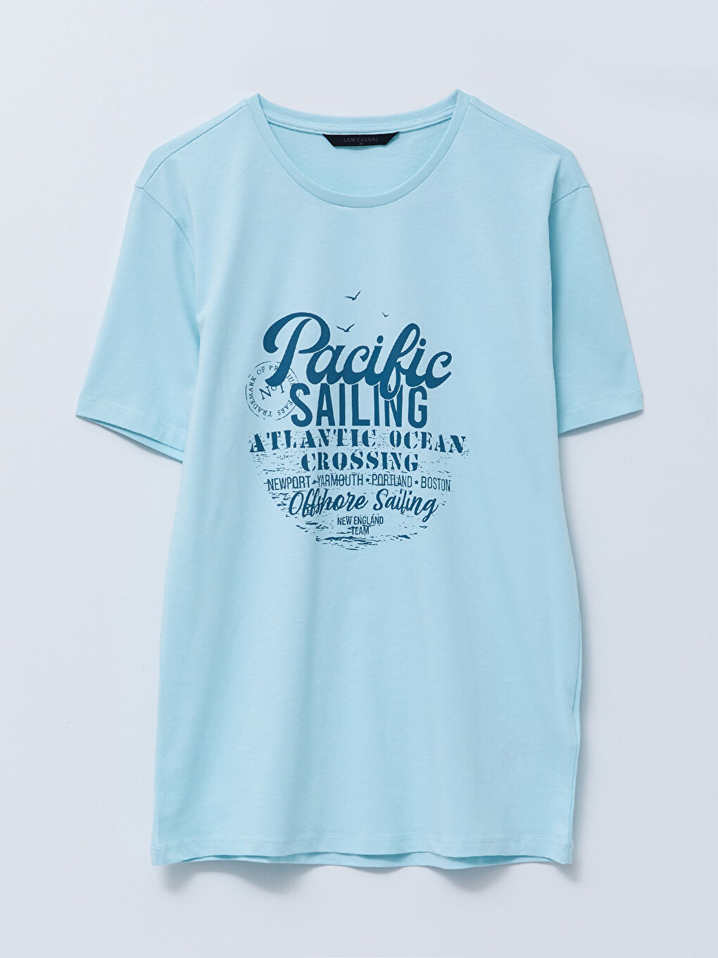 Crew Neck Short Sleeve Printed Combed Cotton Men's T-shirt-4