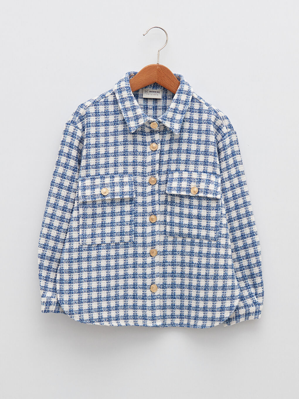 Chemise Fille à Manches Longues en Gabardine Écossaise-2