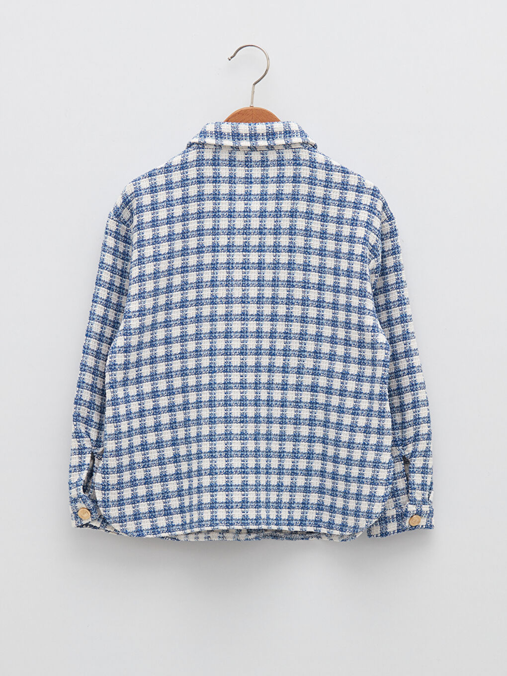 Chemise Fille à Manches Longues en Gabardine Écossaise-3