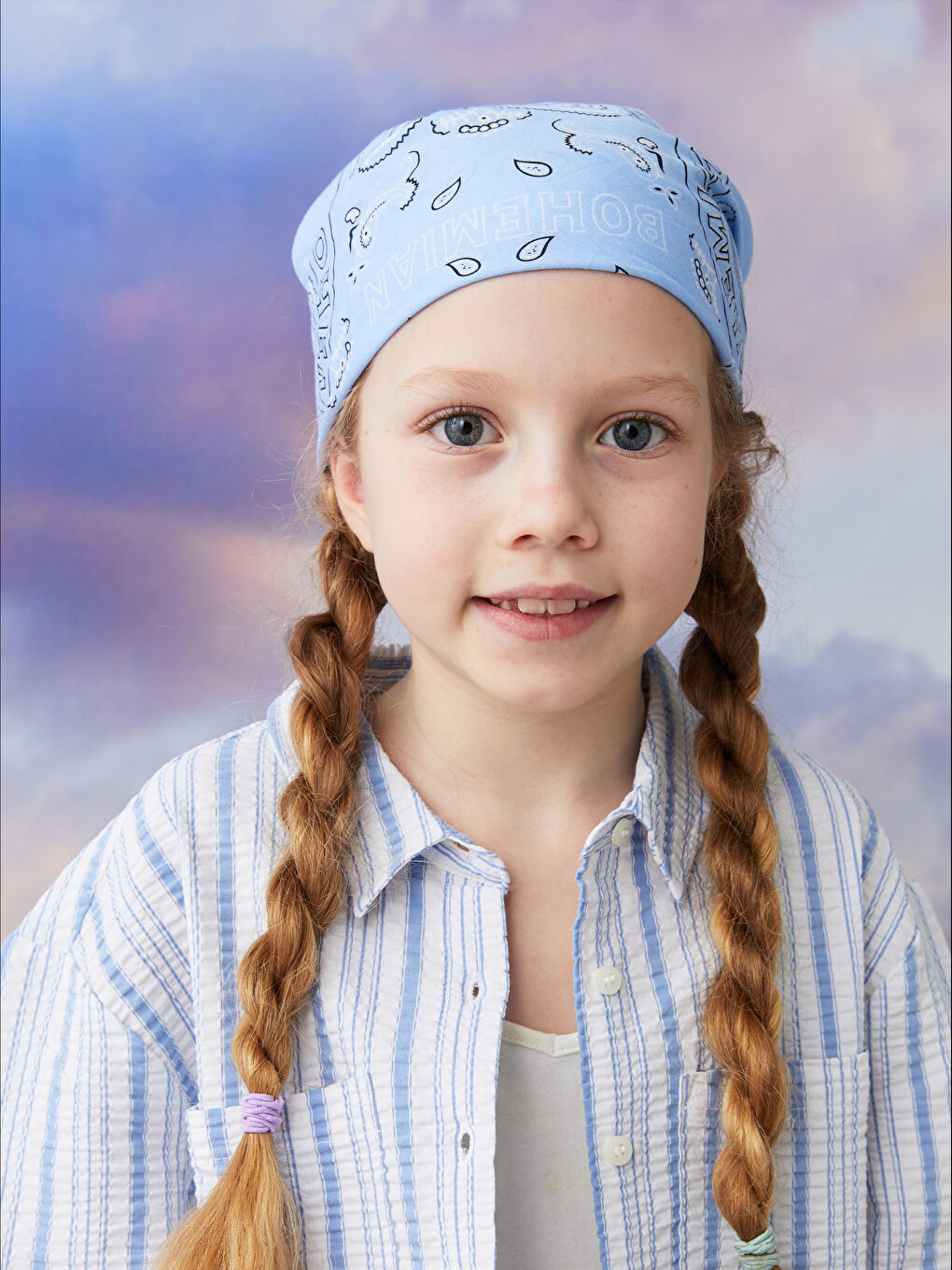 Mavi Çizgili Uzun Kollu Kız Çocuk Gömlek-3