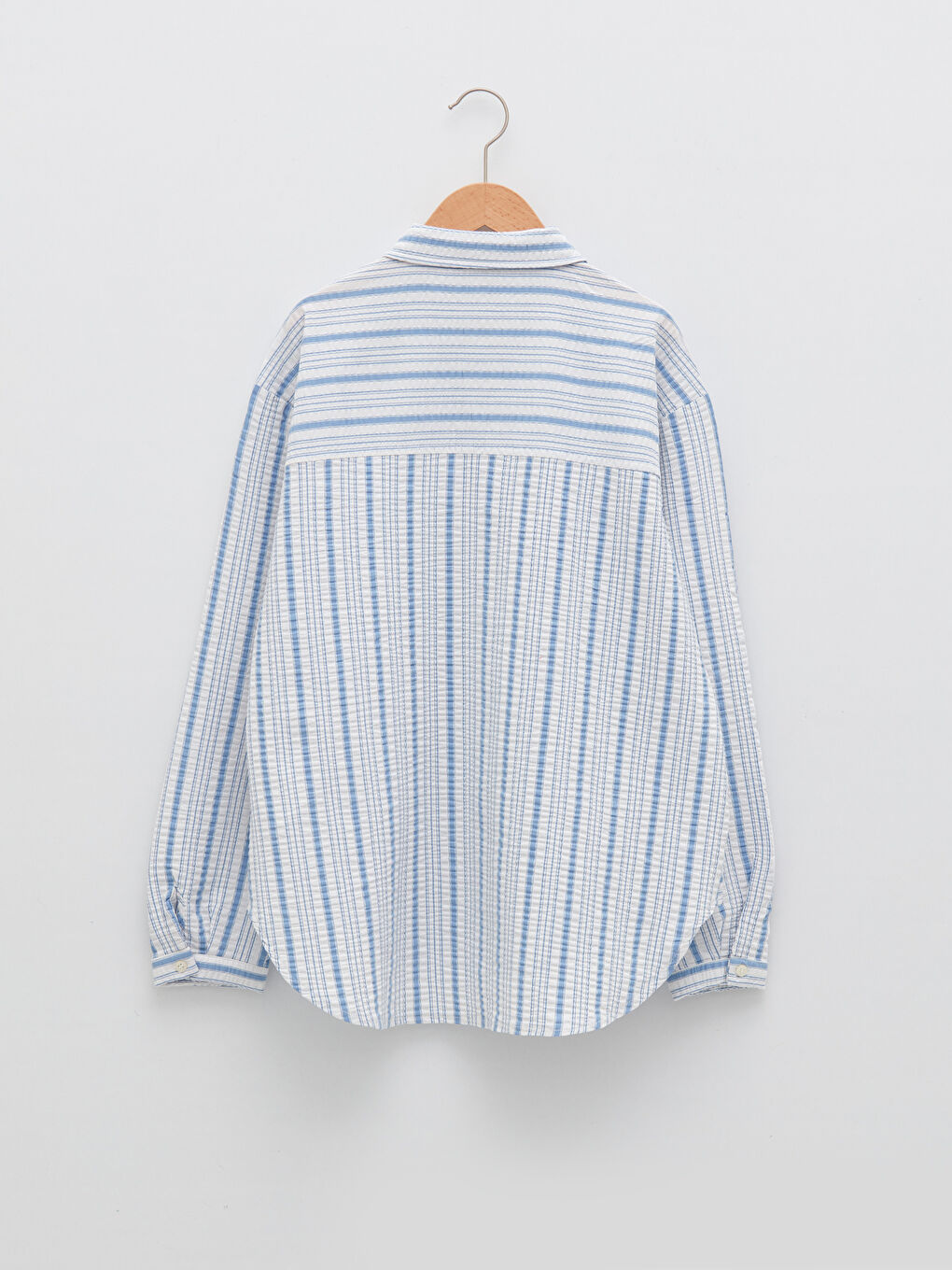 Mavi Çizgili Uzun Kollu Kız Çocuk Gömlek-5