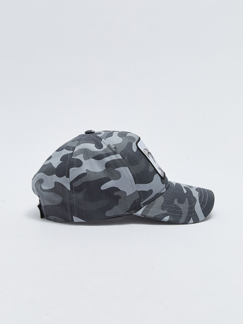 Karışık Kamuflaj Desenli Etiket Baskılı Erkek Kep Şapka-1