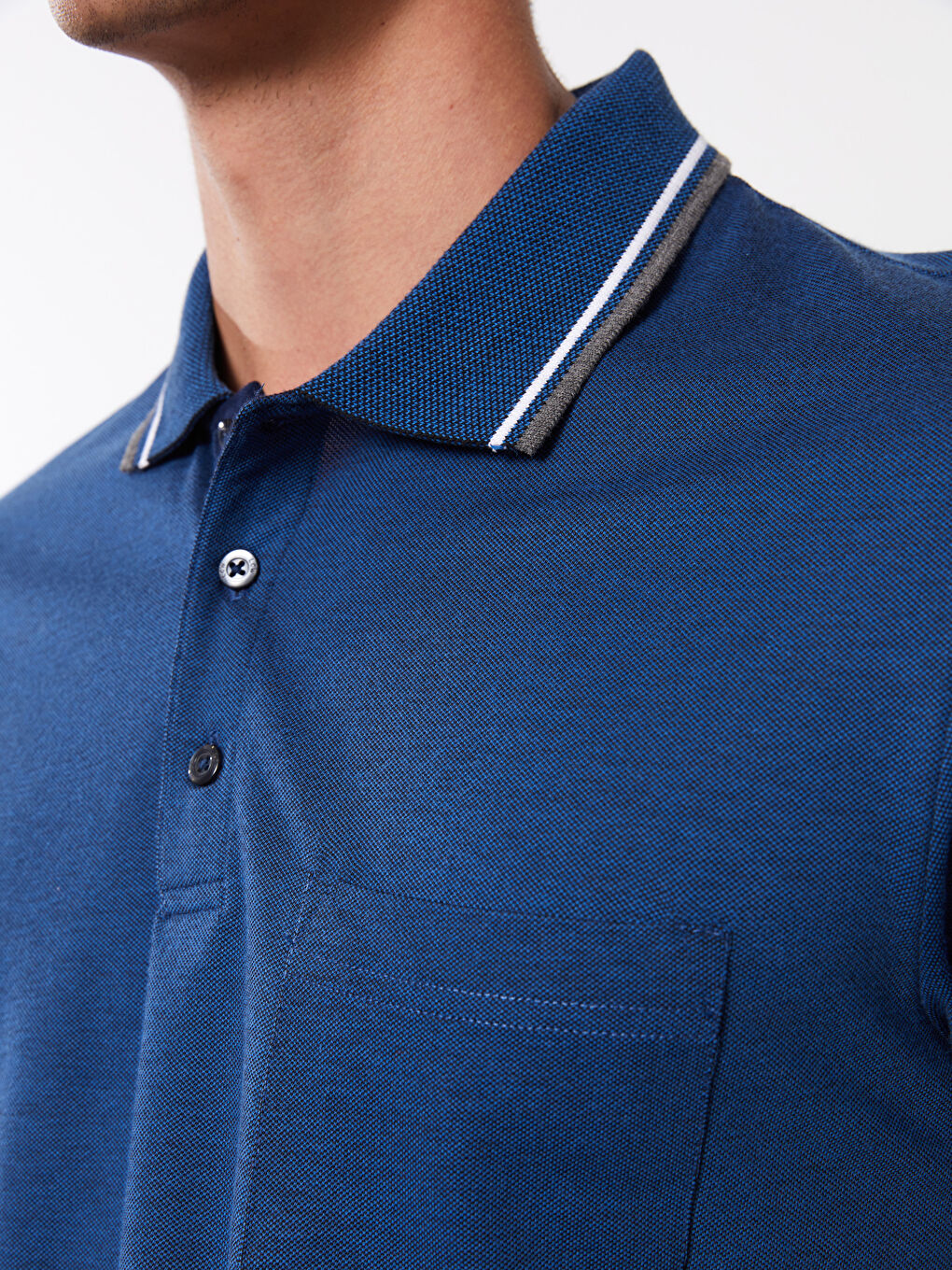 تي شيرت بياقة بولو كم قصير بيكيه للرجال-3