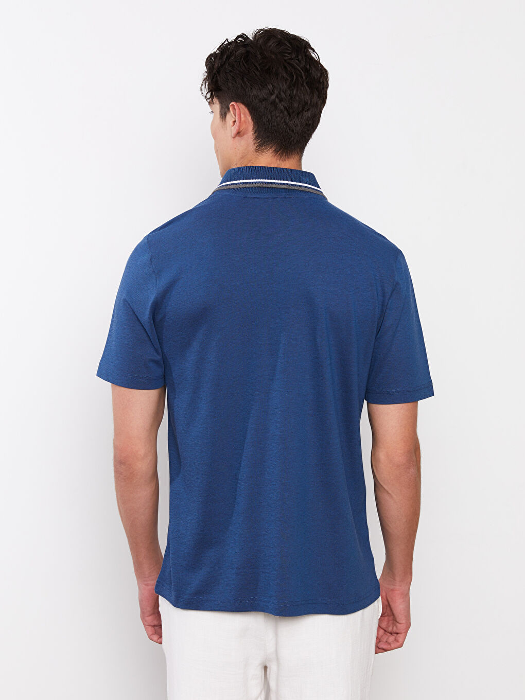 تي شيرت بياقة بولو كم قصير بيكيه للرجال-4