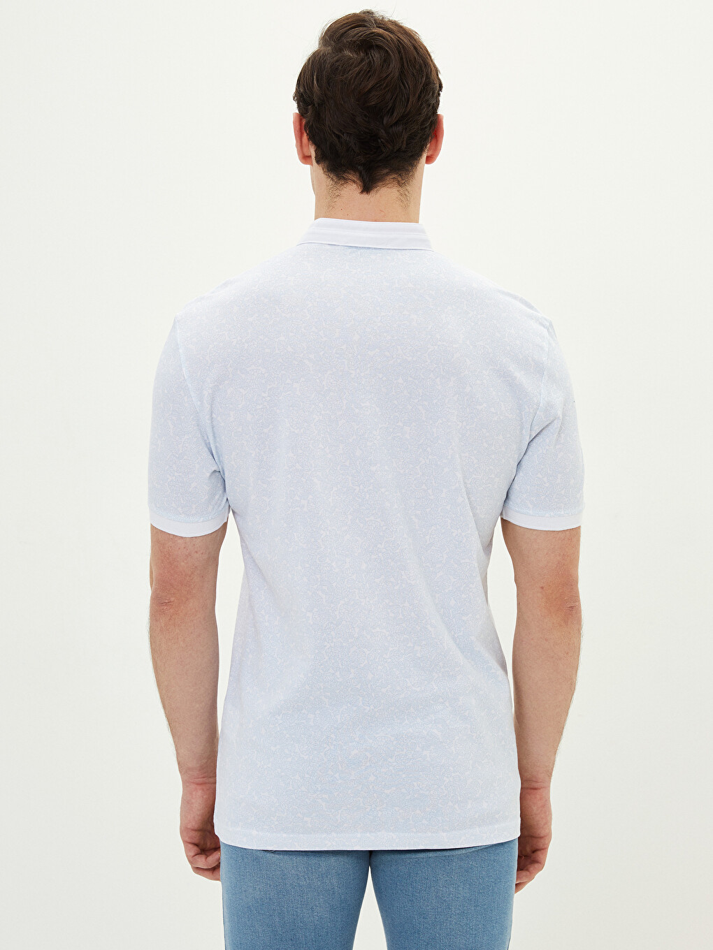 Grandad Collar Short Sleeve Patterned Men's T-shirt-4