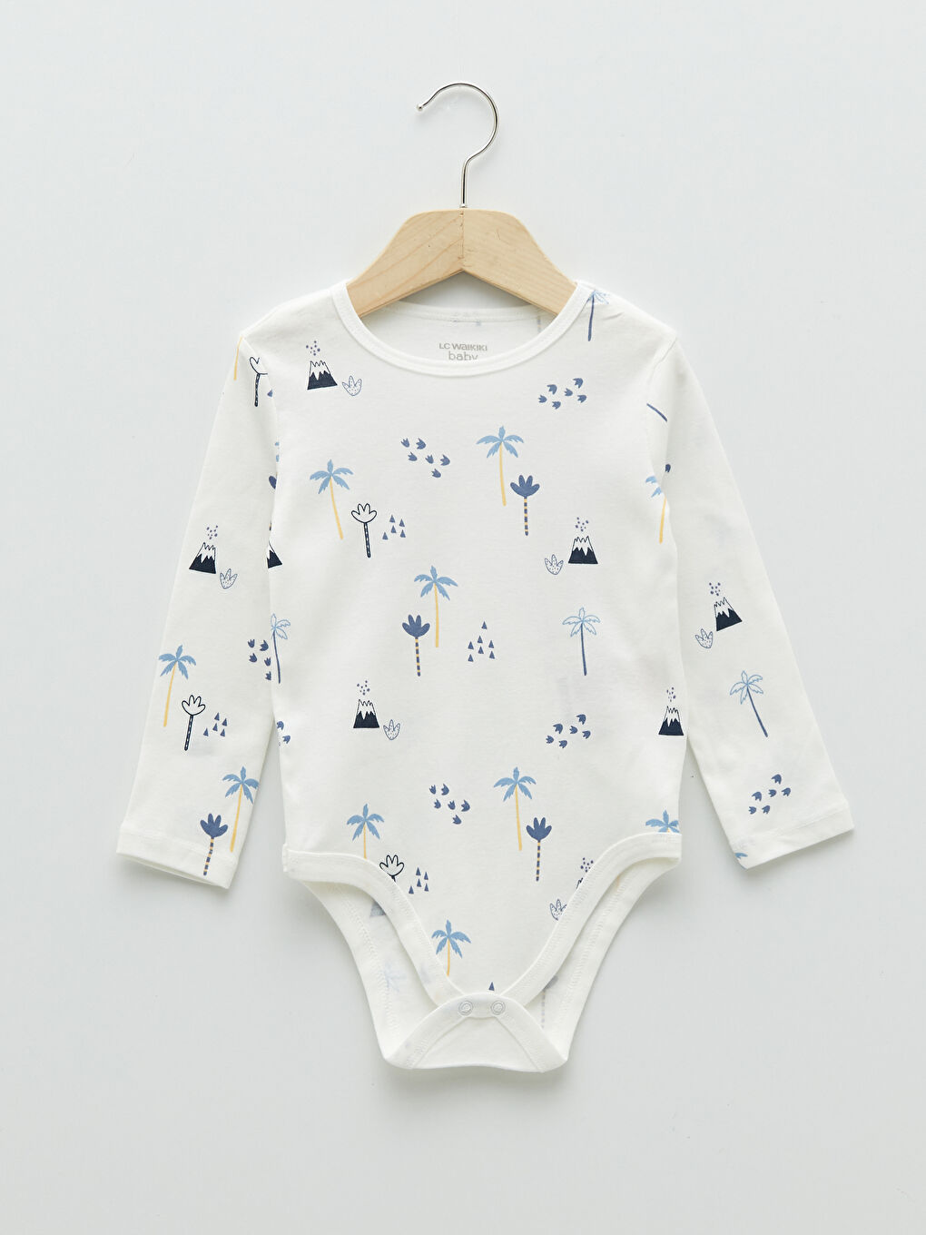 Crew Neck Long Sleeve Cotton Baby Boys' Snap Fastener Bodysuit 3-pack-1