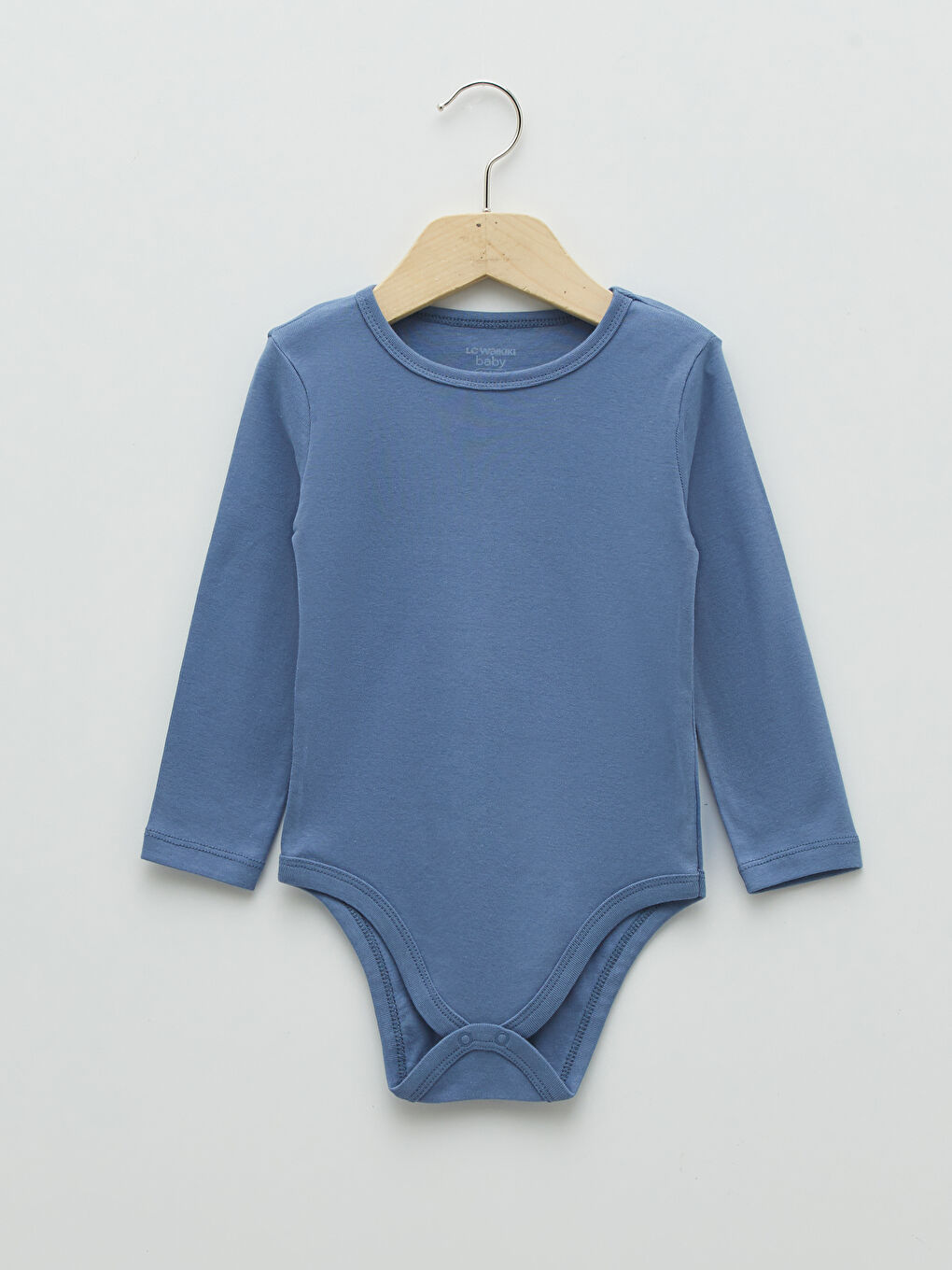 Crew Neck Long Sleeve Cotton Baby Boys' Snap Fastener Bodysuit 3-pack-3