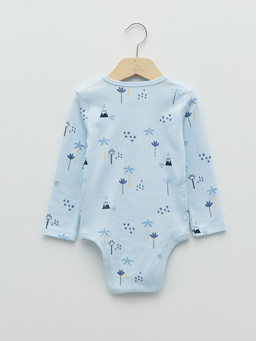 Crew Neck Long Sleeve Cotton Baby Boys' Snap Fastener Bodysuit 3-pack-6