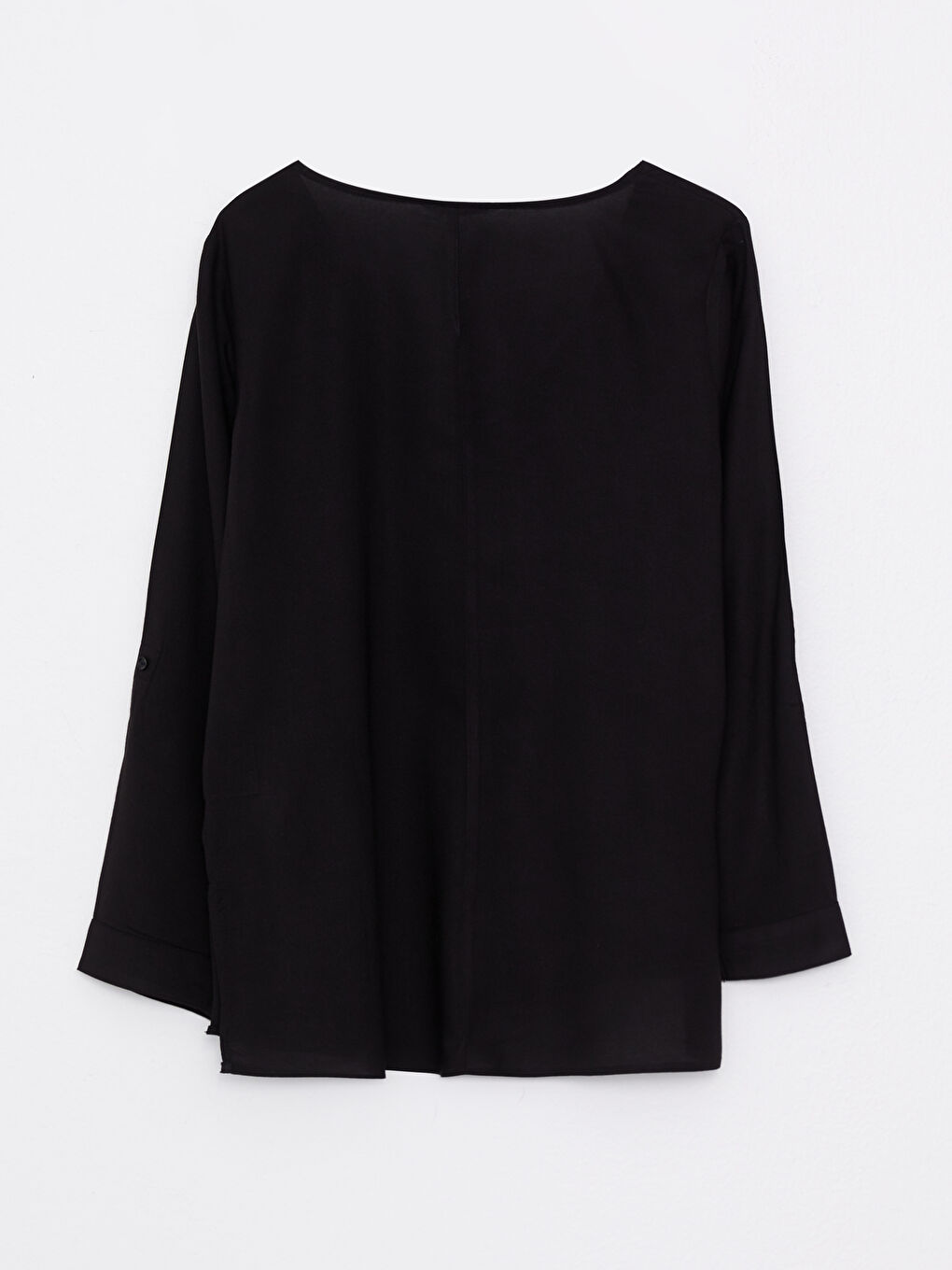 V Neck Straight Long Sleeve Viscose Women's Blouse-7