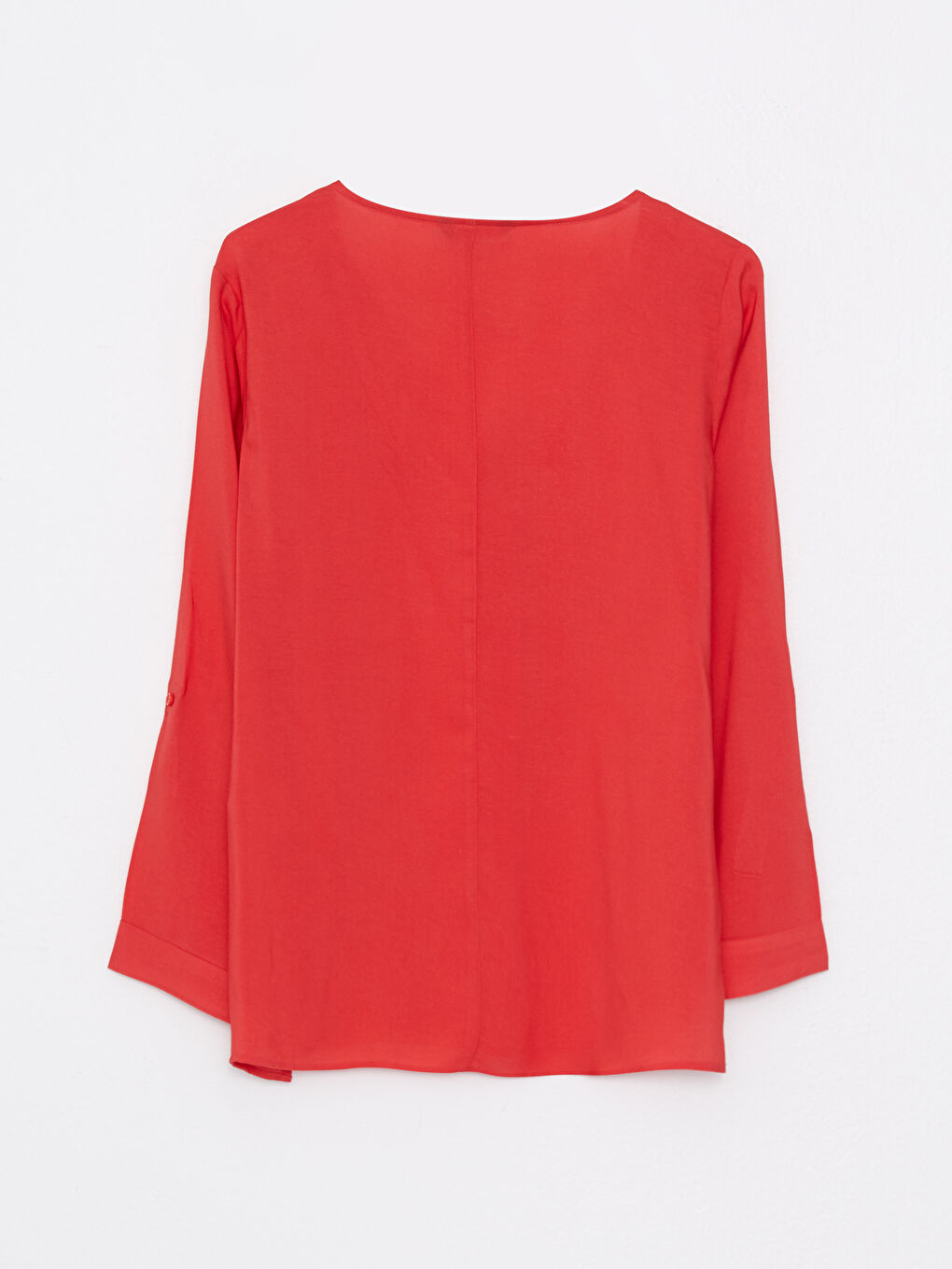 V Neck Straight Long Sleeve Viscose Women's Blouse-1