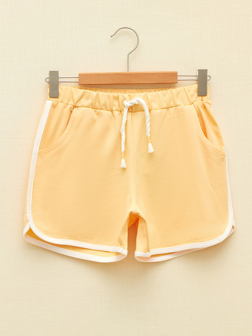 Turuncu Beli Lastikli Basic Kız Çocuk Şort