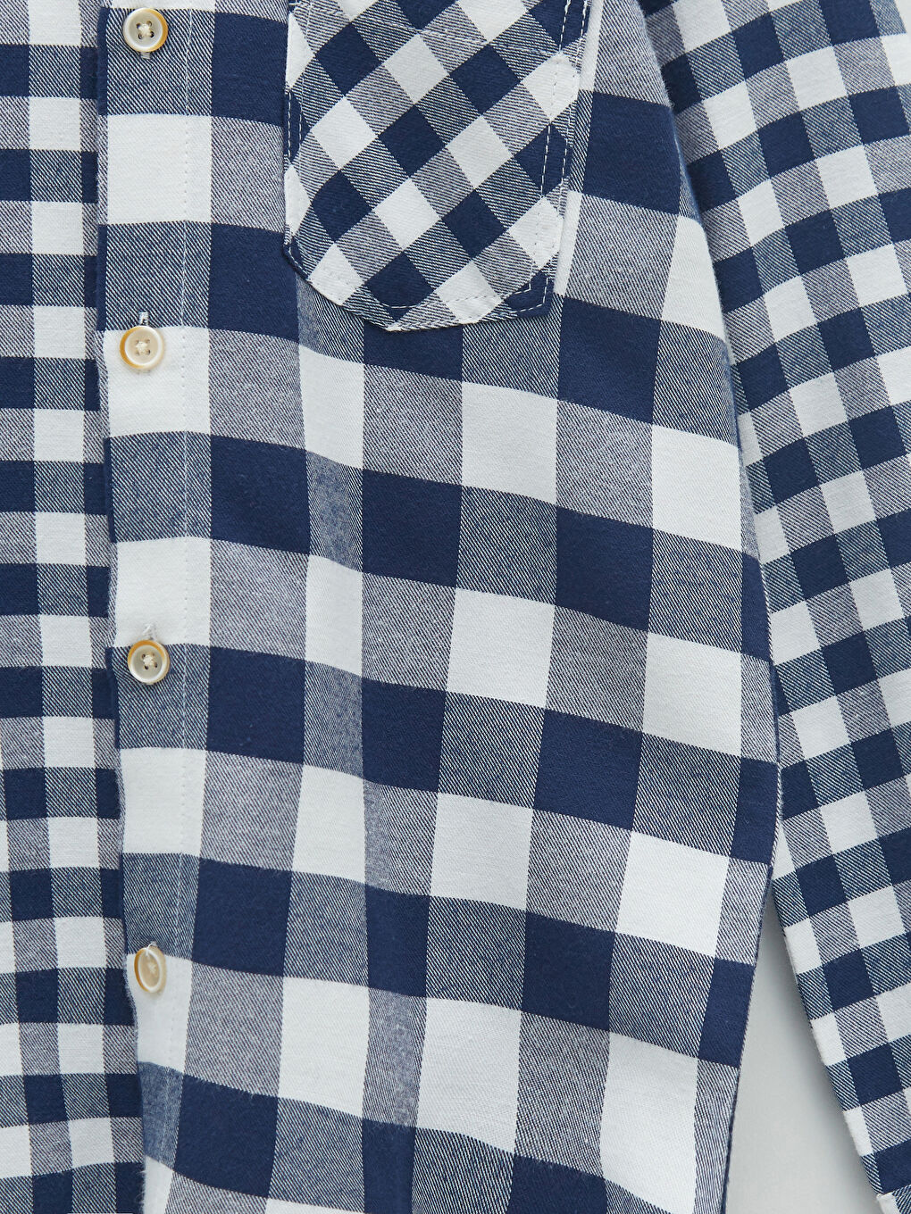 Hooded Plaid Long Sleeve Gabardine Boy Shirt-3