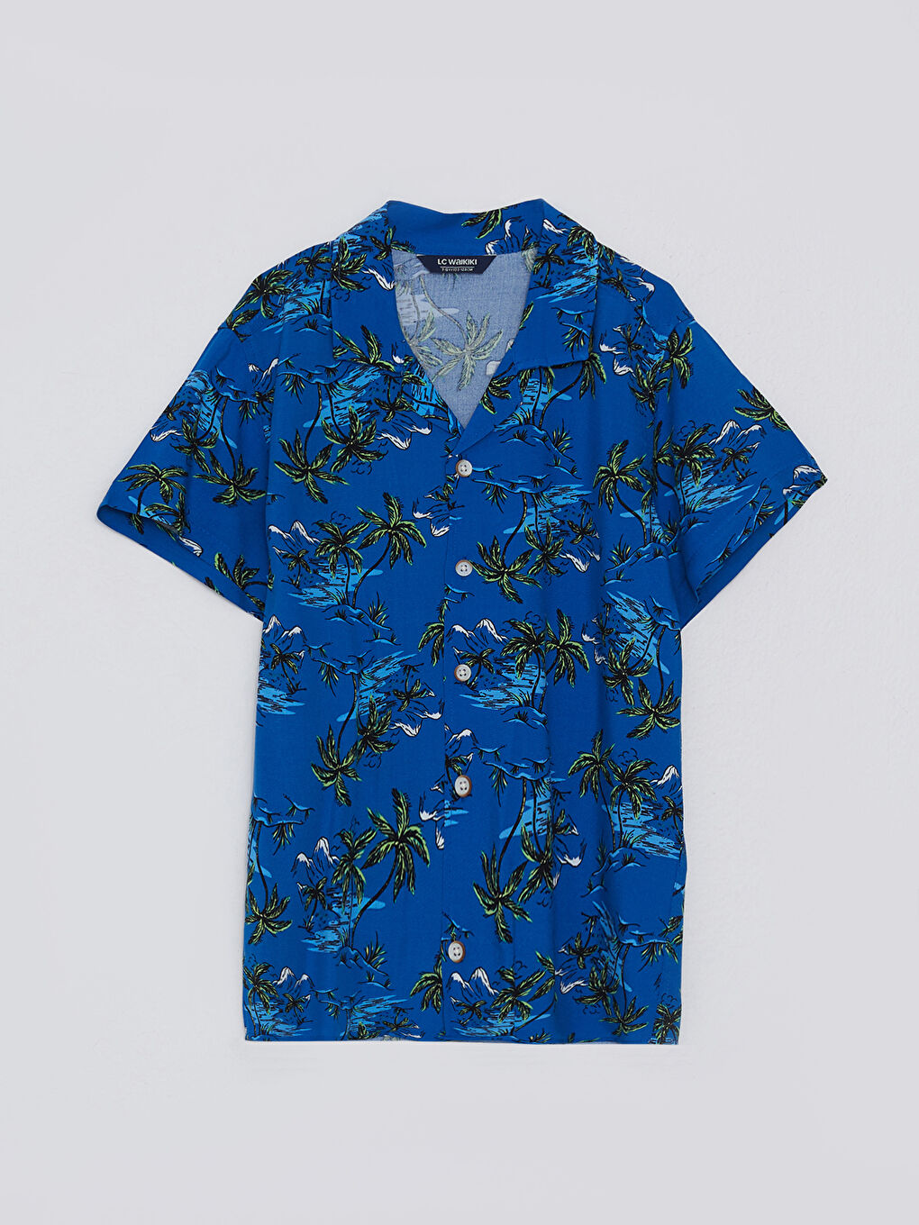 Patterned Short Sleeve Viscose Boy Shirt -S2AJ64Z4-LS3