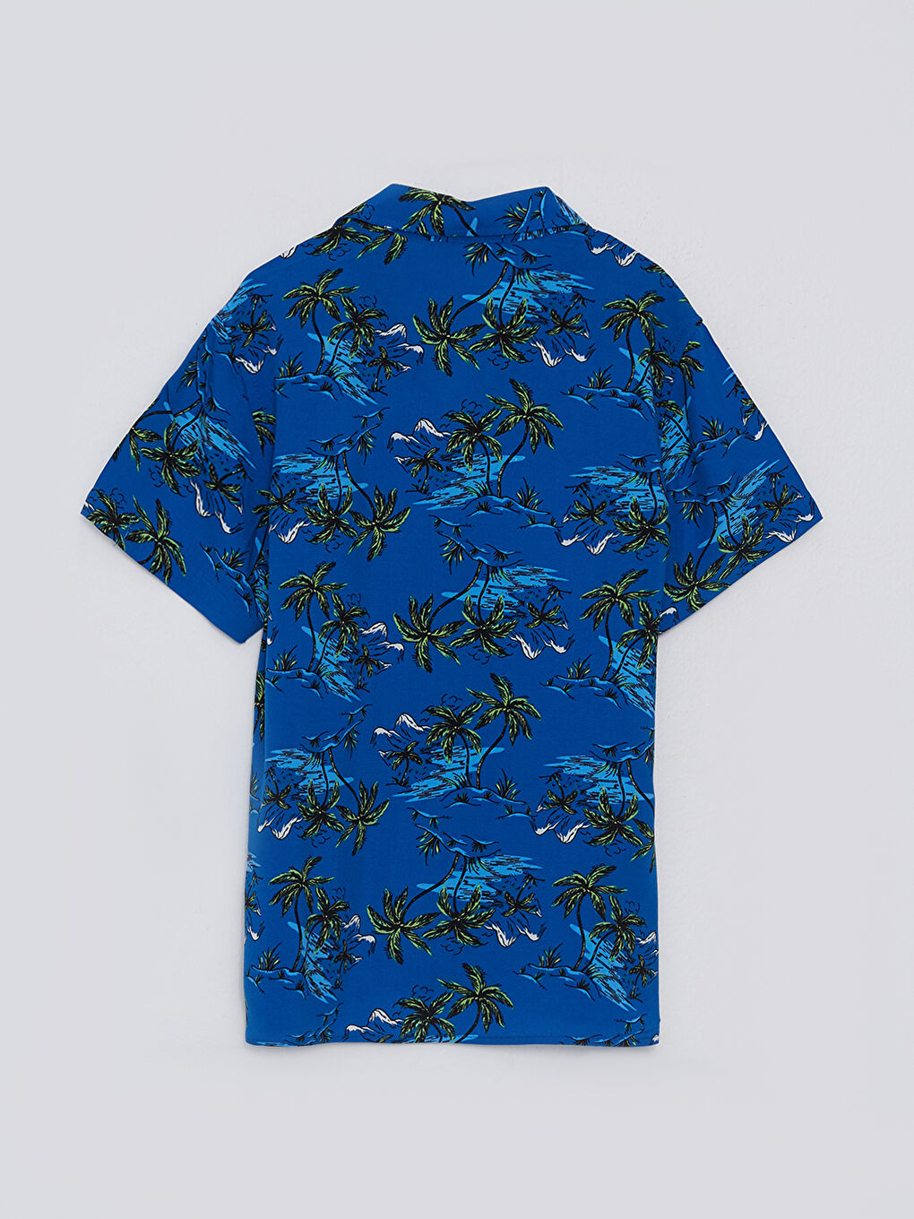 Patterned Short Sleeve Viscose Boy Shirt -S2AJ64Z4-LS3