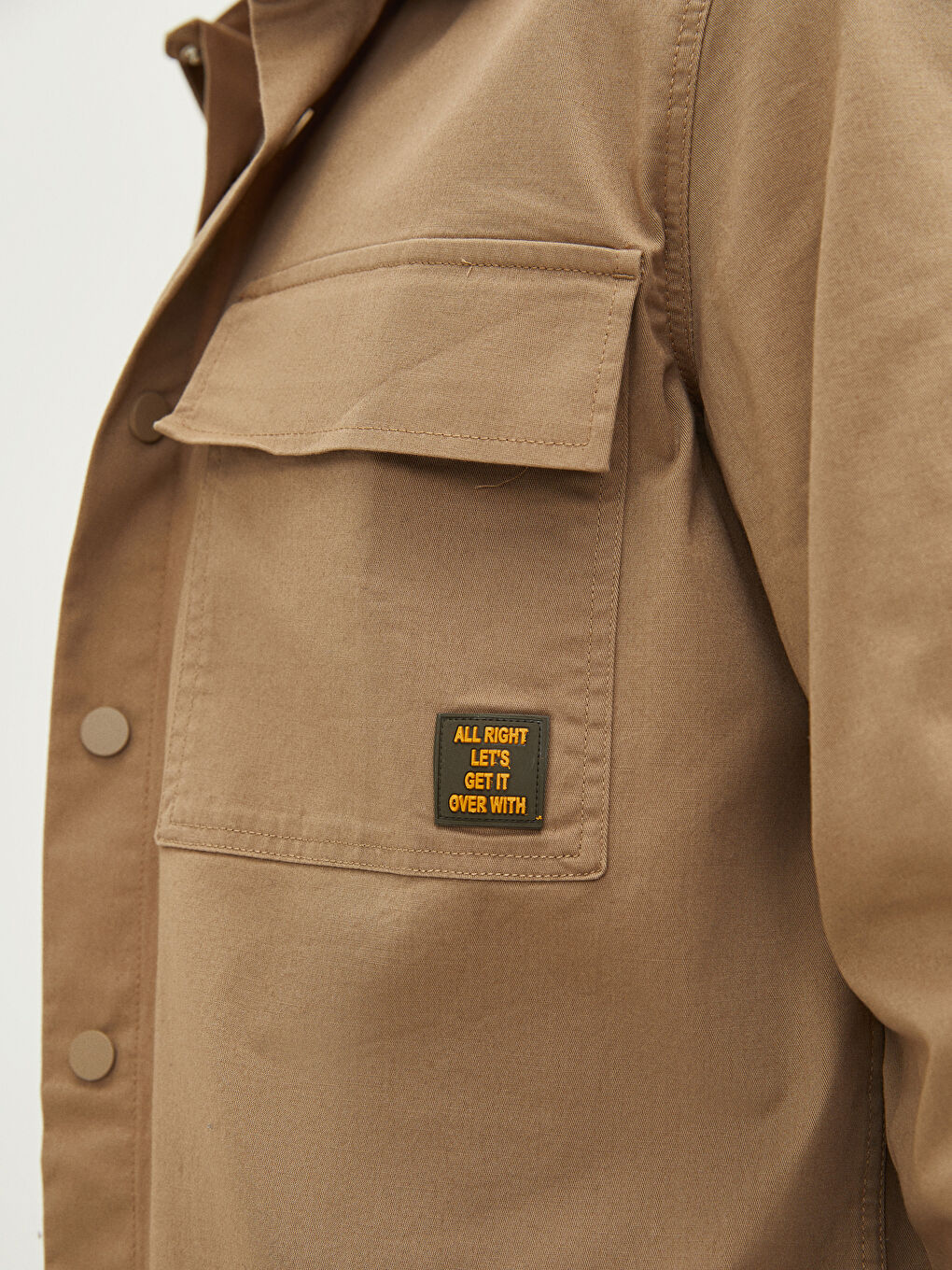 Kahverengi Regular Fit Uzun Kollu Gabardin Erkek Gömlek-3