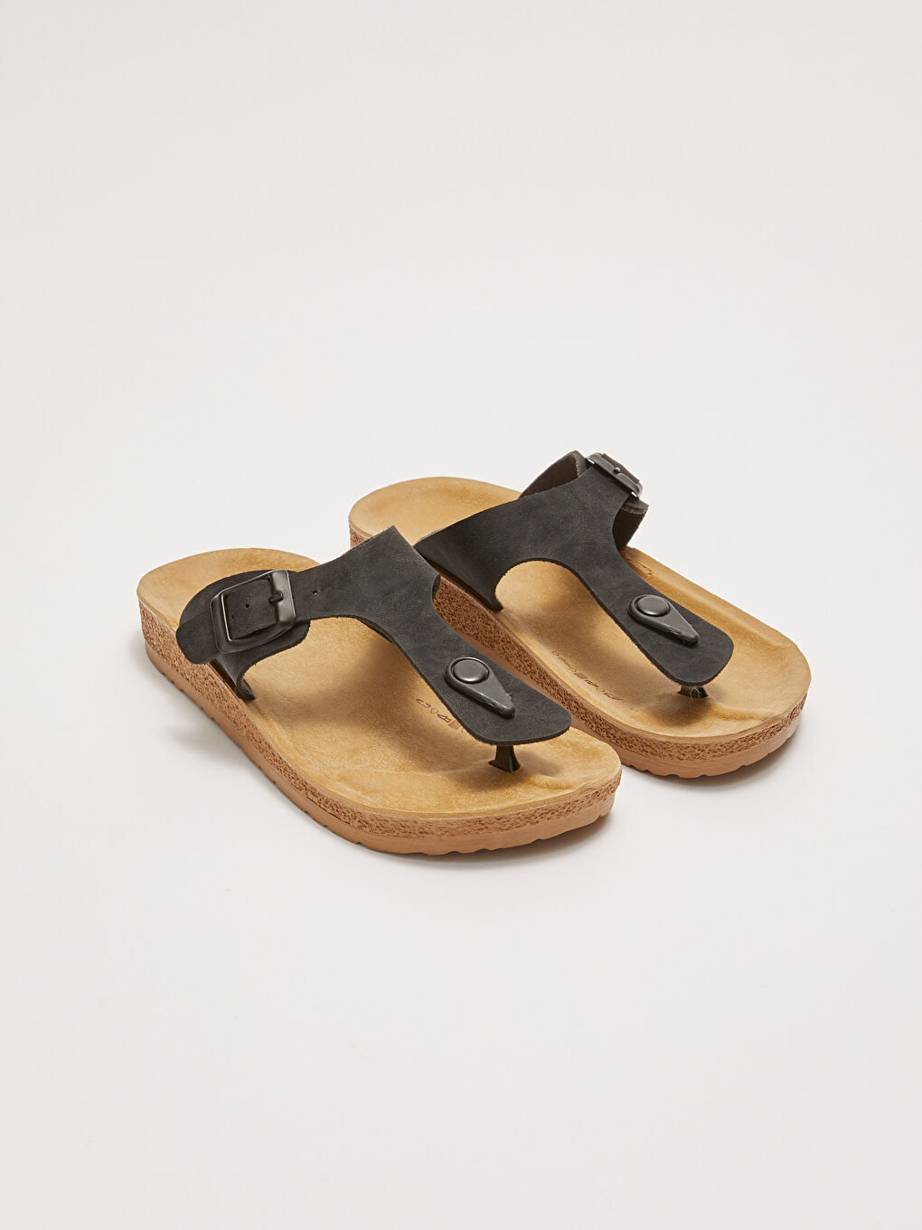 Siyah Düz Parmak Arası Kadın Terlik