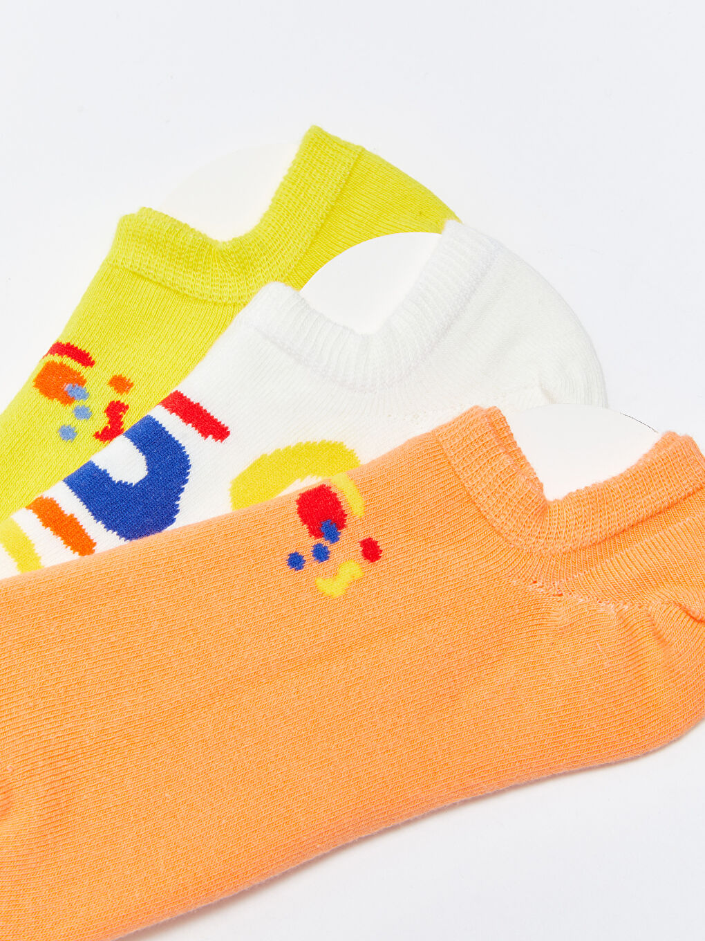 Sarı Desenli Kadın Patik Çorap 3'lü-2