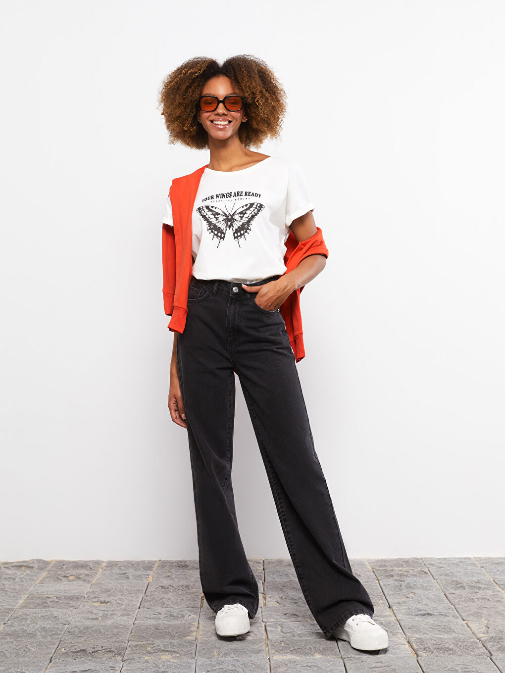 LCW Vision T-shirt en Coton à Manches Courtes Imprimé à Col Rond pour Femmes -S2AK57Z8-R9J